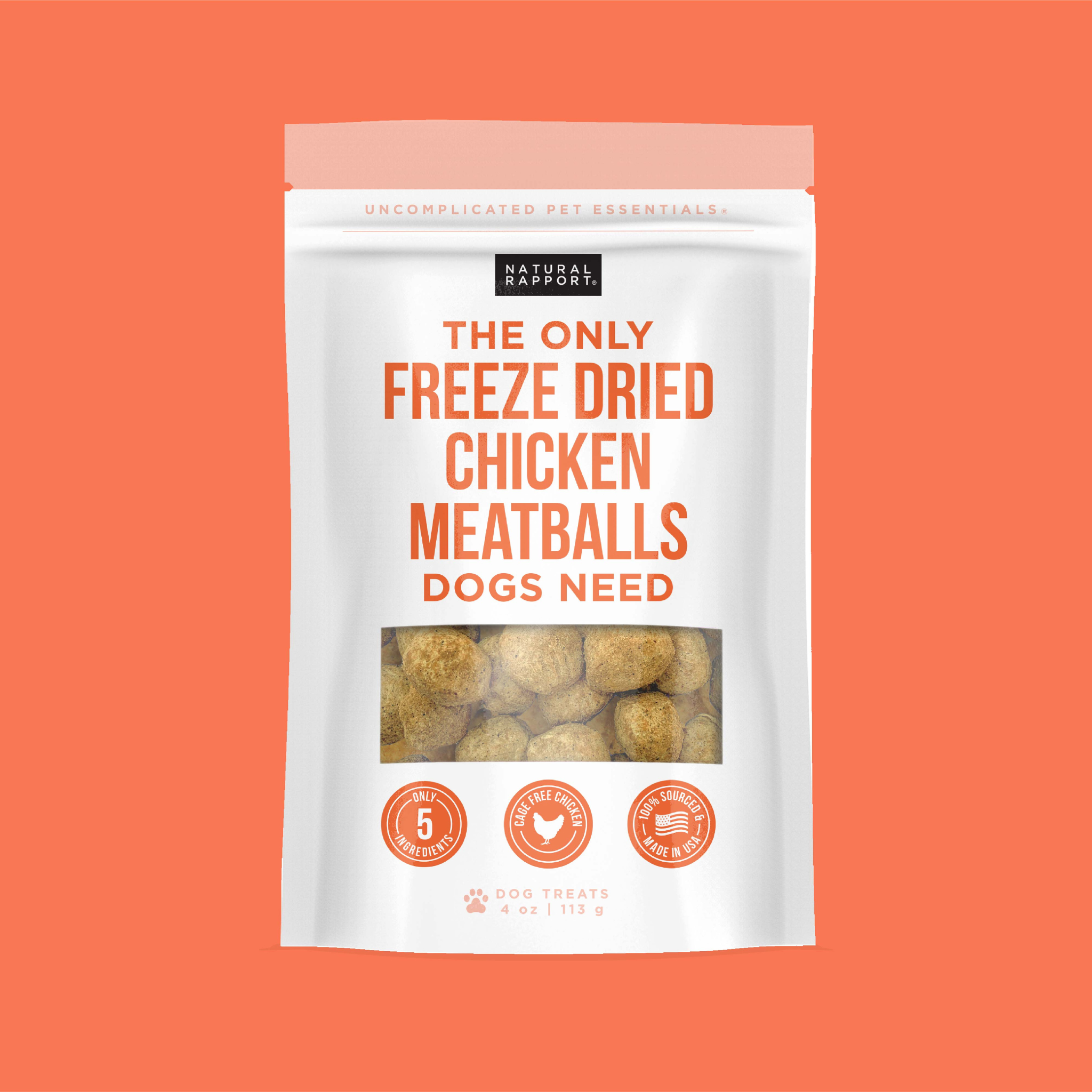 The Only Freeze Dried Chicken Meatballs Dogs Need: Sample Bag - Approx. 1 oz