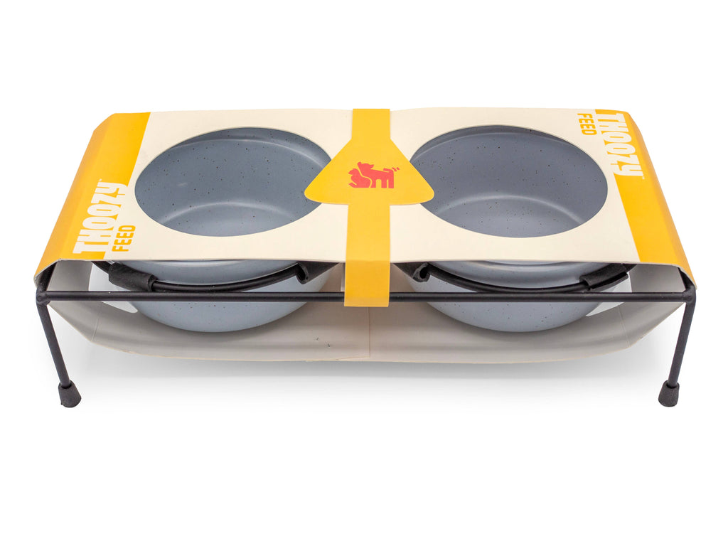 ThoozyPet Stoneware Pet Double Diner Slate 24 oz