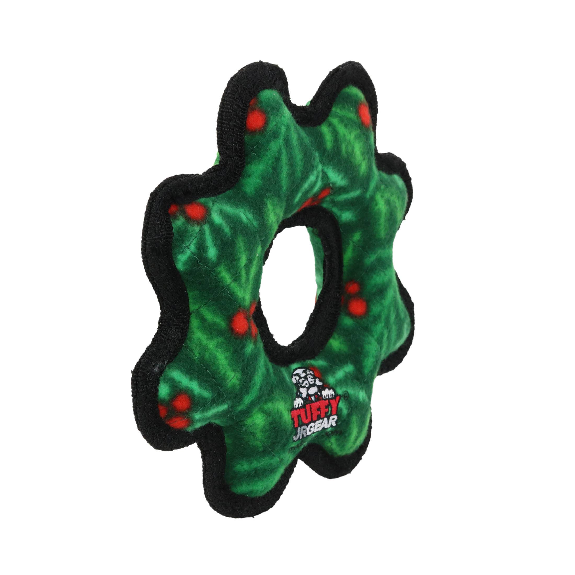 Tuffy Holiday Junior Gear Ring Wreath, Durable Dog Toy