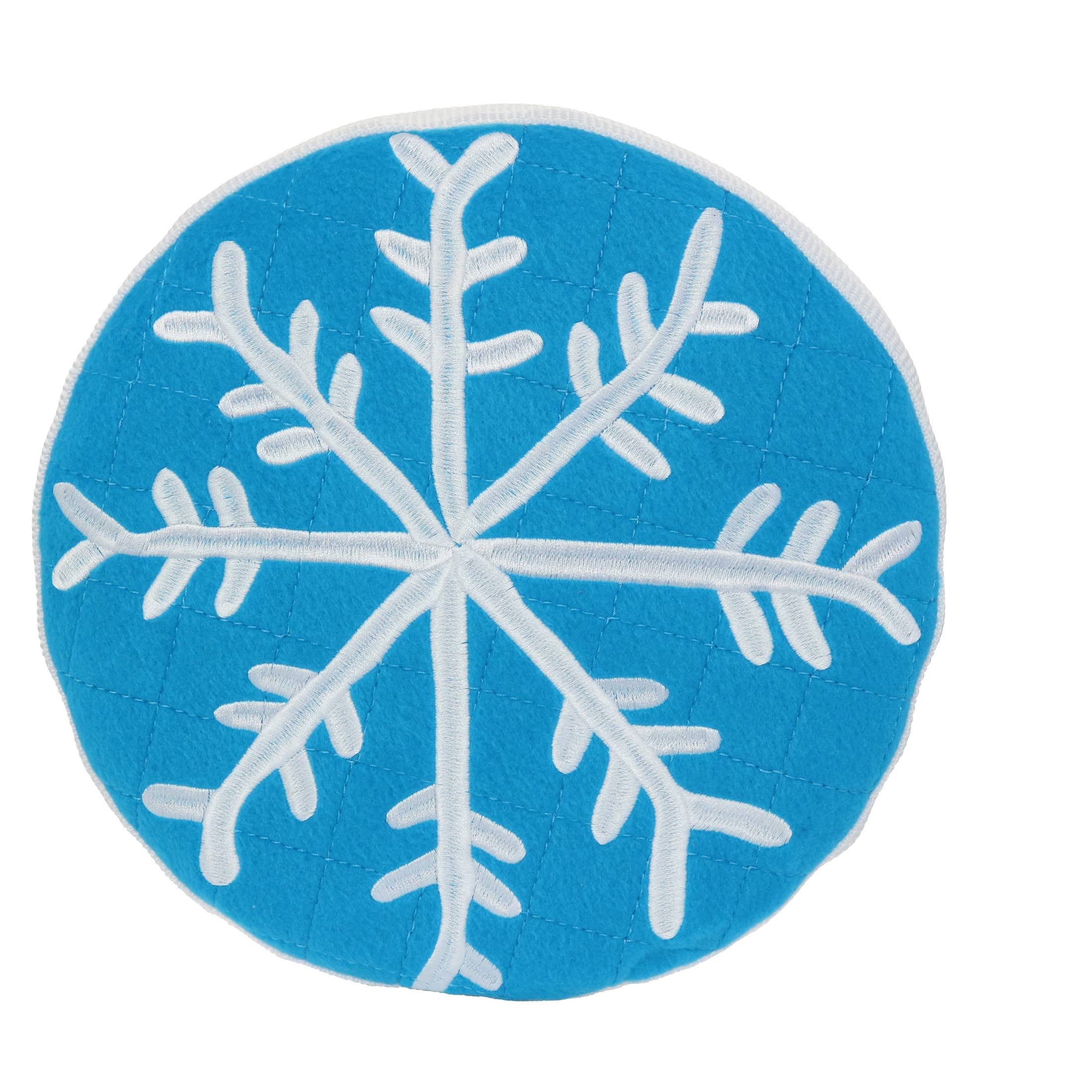 Tuffy Holiday Flyer - Winter Blue, Durable, Plush Dog Toy