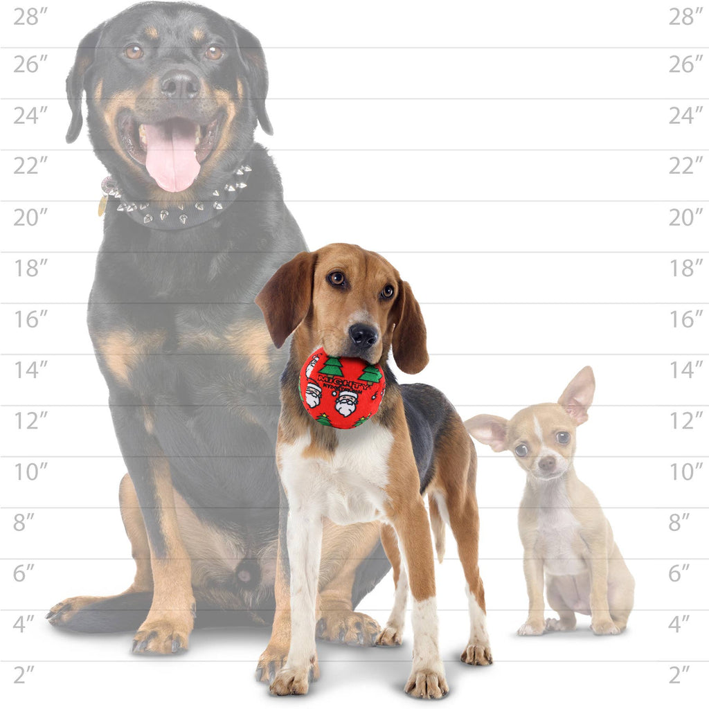 Mighty Ball-Medium Christmas Squeaky Dog Toy, No Stuffing
