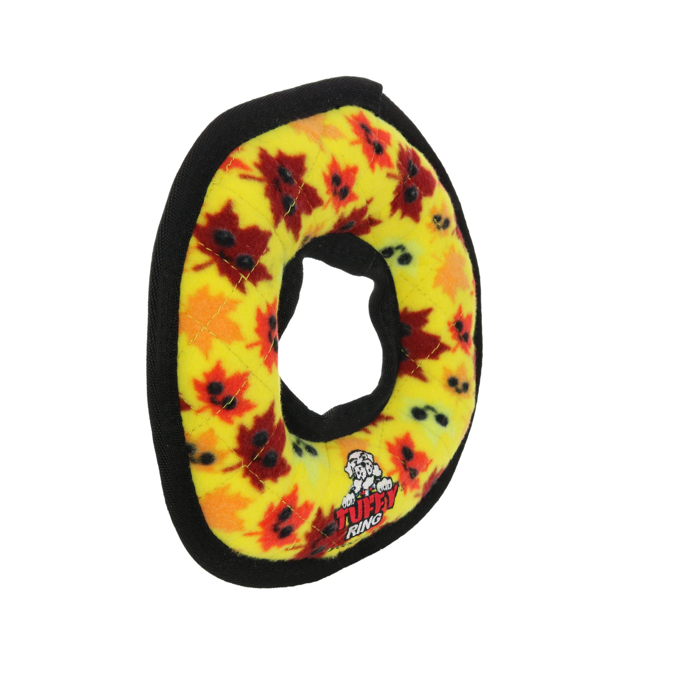Tuffy Holiday Medium Ring Leaves, Durable Squeaky Dog Toy