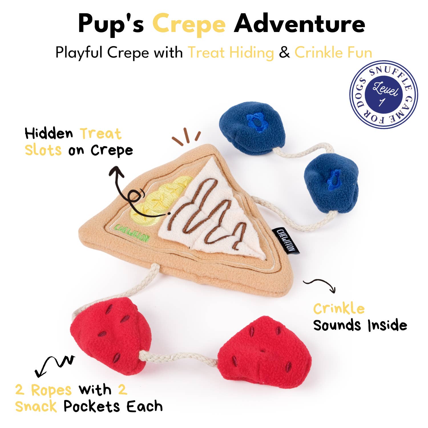 Crepe Snuffle & Treat Puzzle Toy