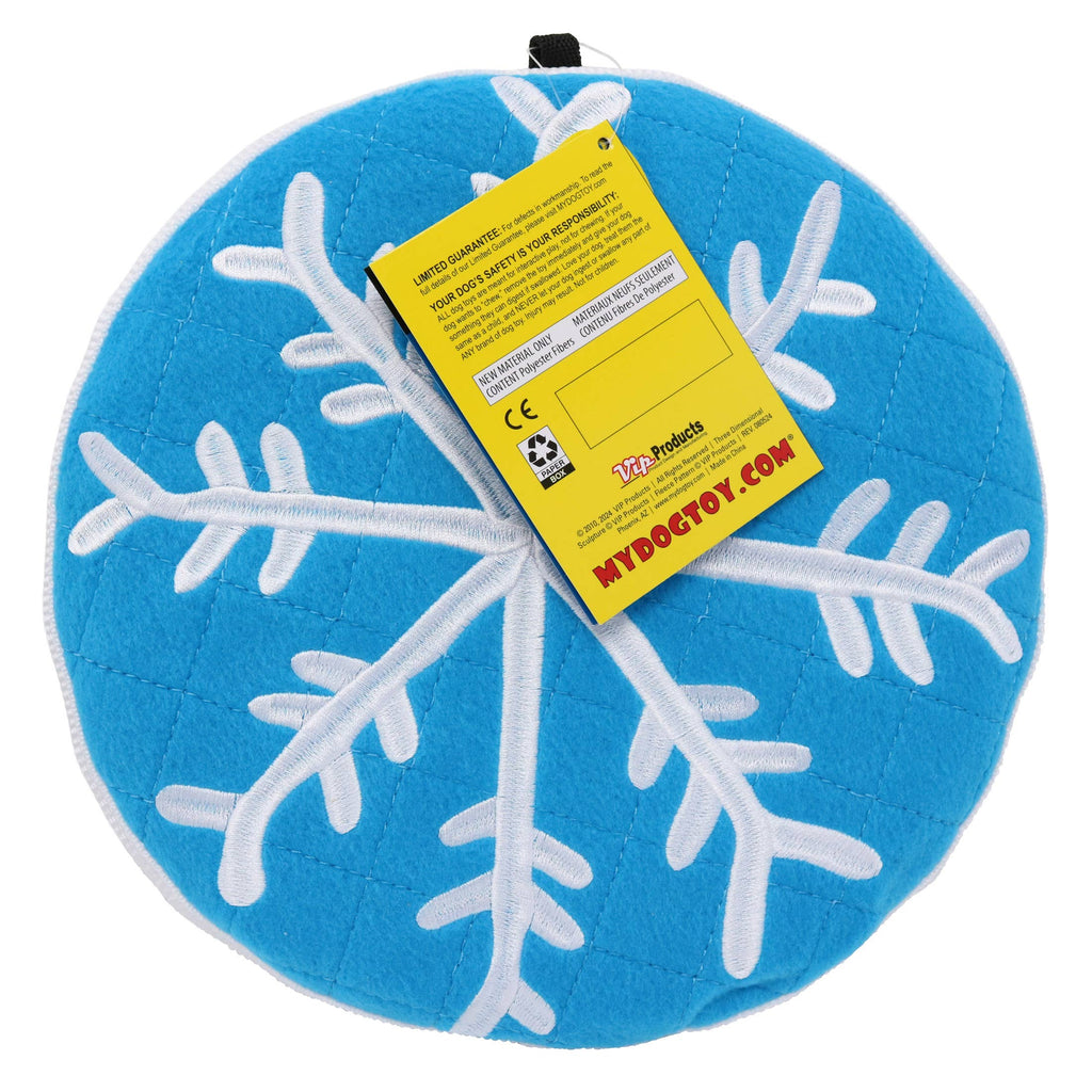 Tuffy Holiday Flyer - Winter Blue, Durable, Plush Dog Toy