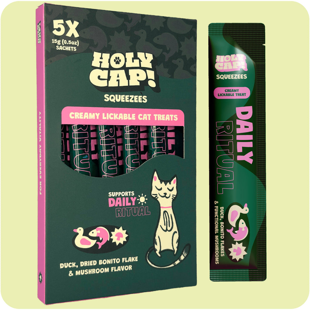 HOLY CAP Squeezees (CAT) Daily Ritual Lickable Treats, 5pc
