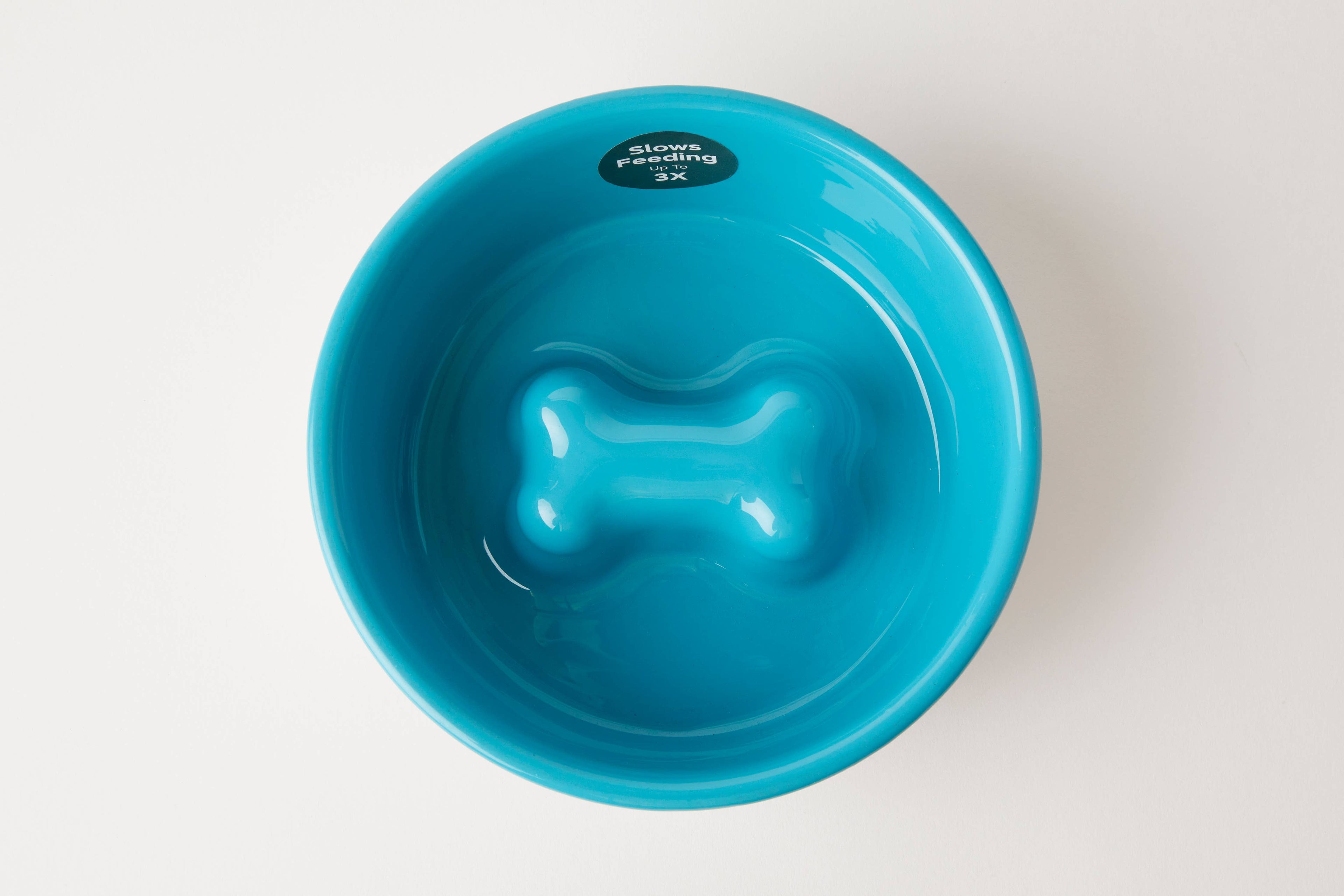 Bone Slow Feeder Bowl Blue (Three Sizes)