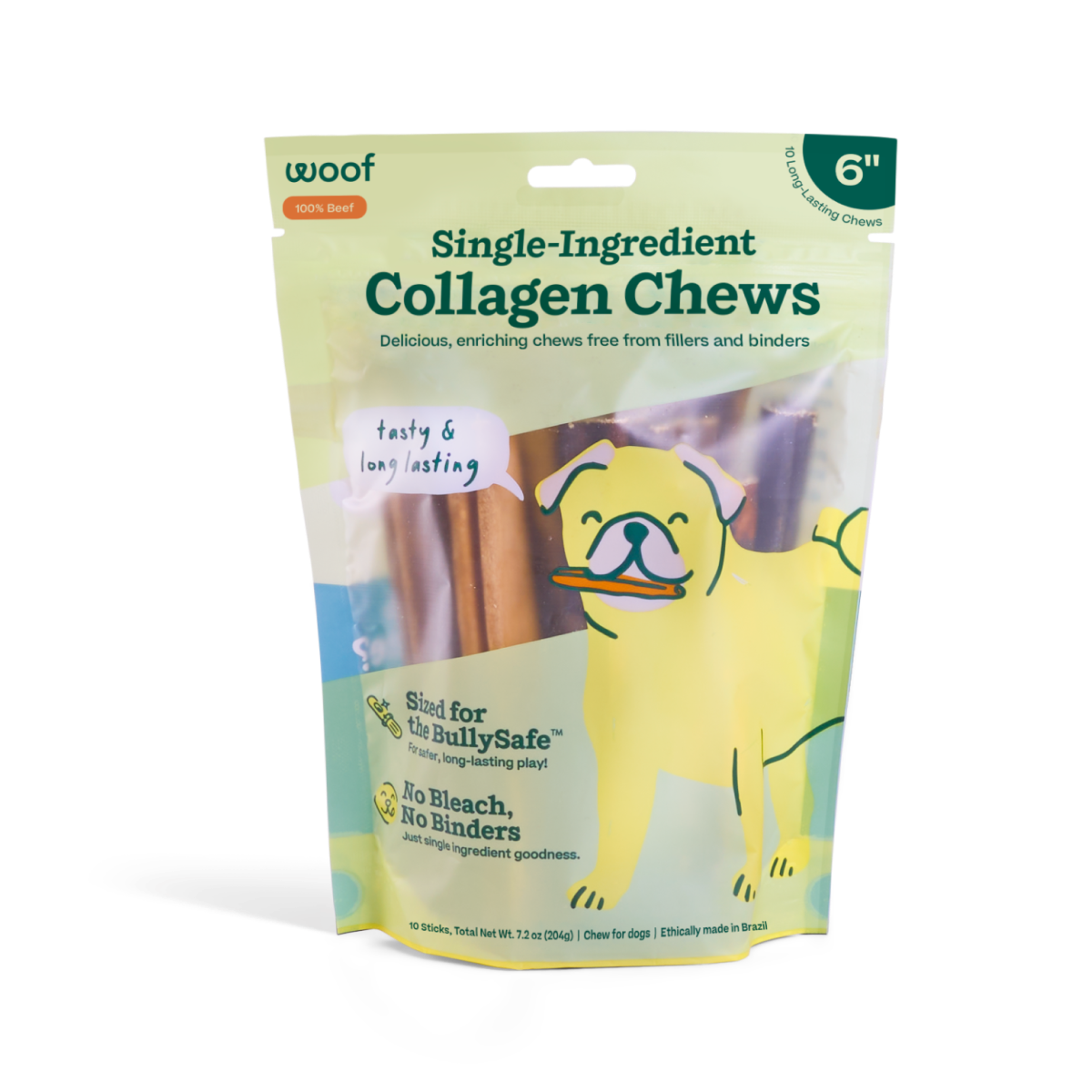 BullySafe Chews - Pure Collagen: Beef / 12-inch 5 pack