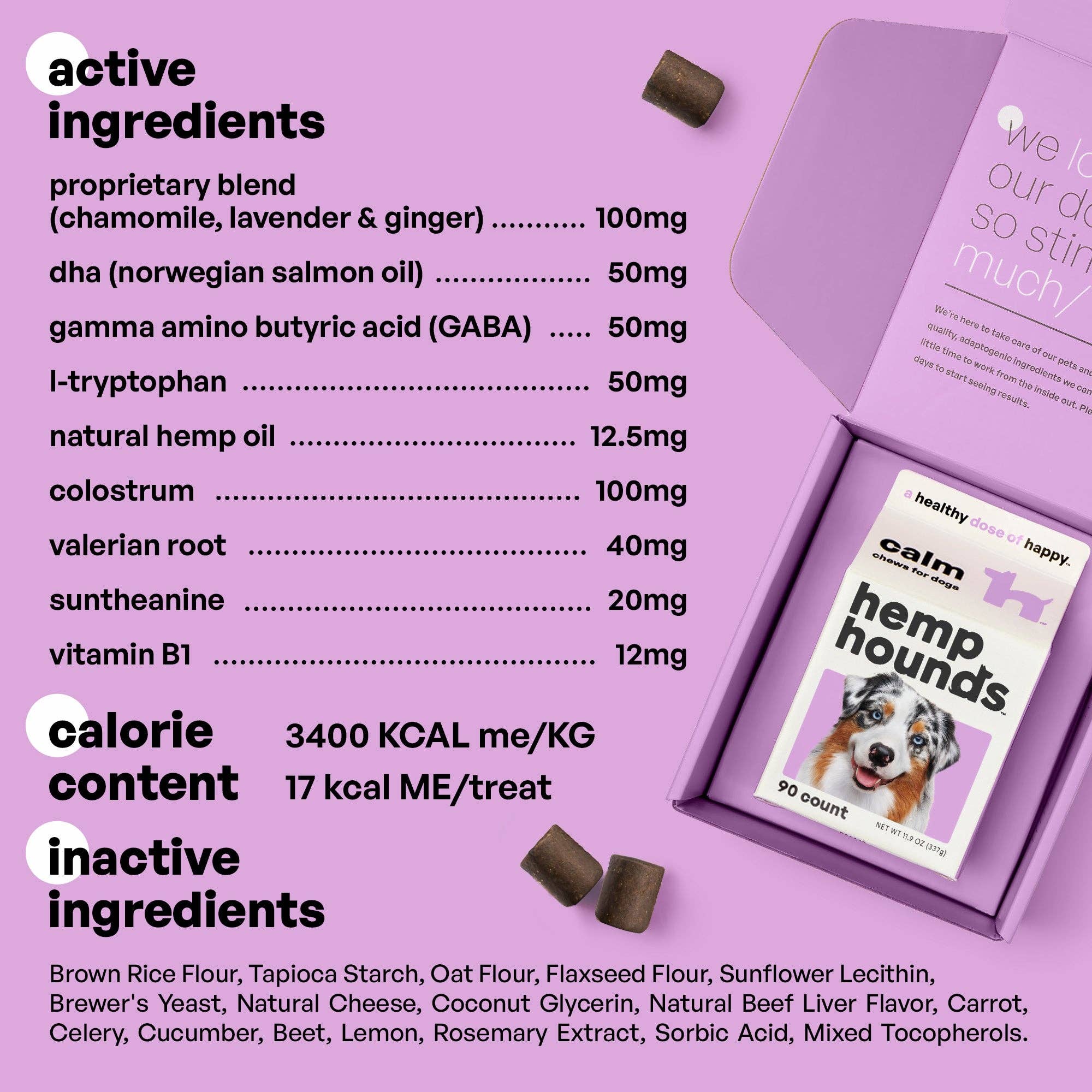 Hemp Hounds - Calming Chews - 90 Count