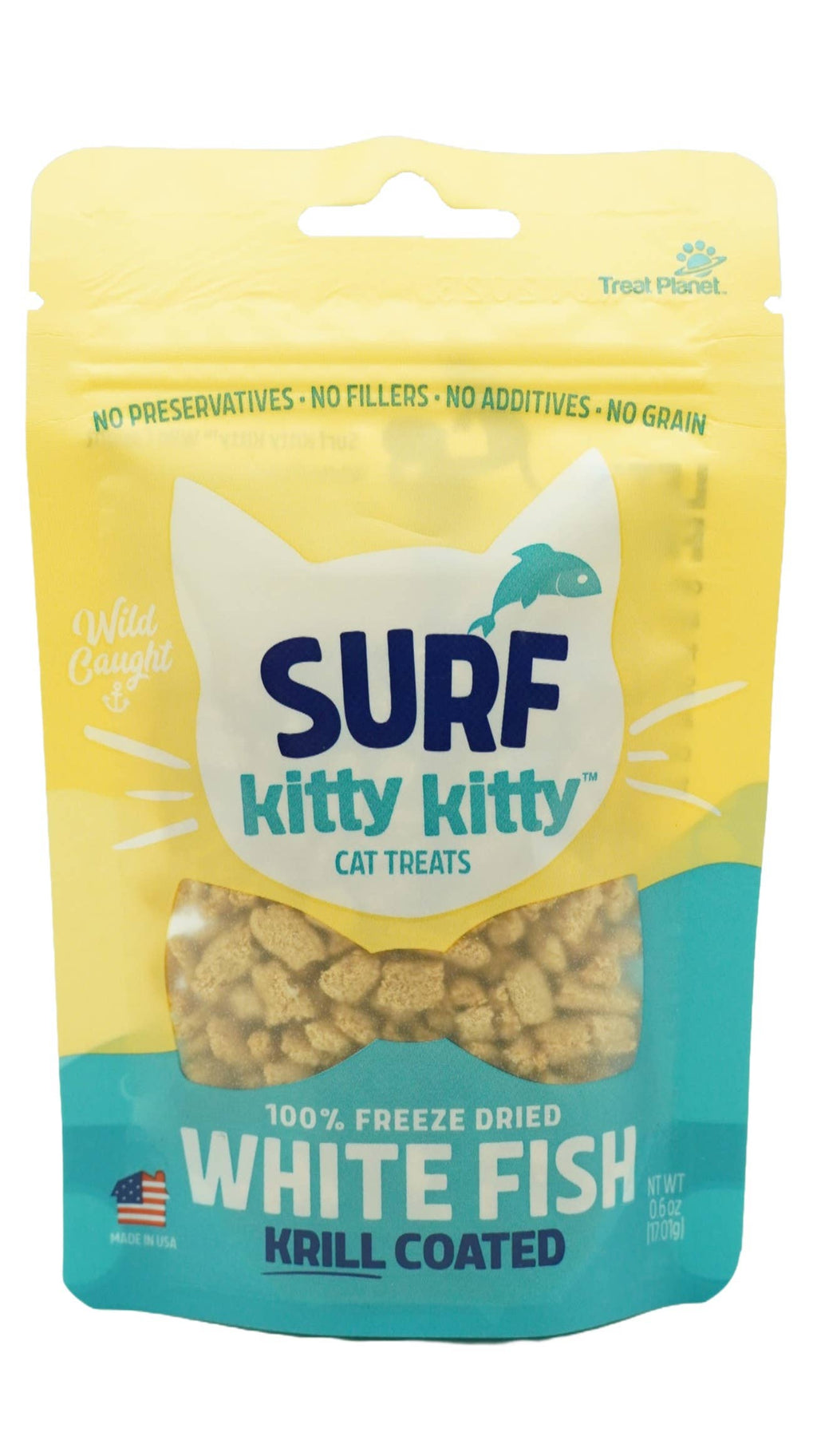 Kitty Kitty Surf Freeze Dried White Fish Treat with Krill