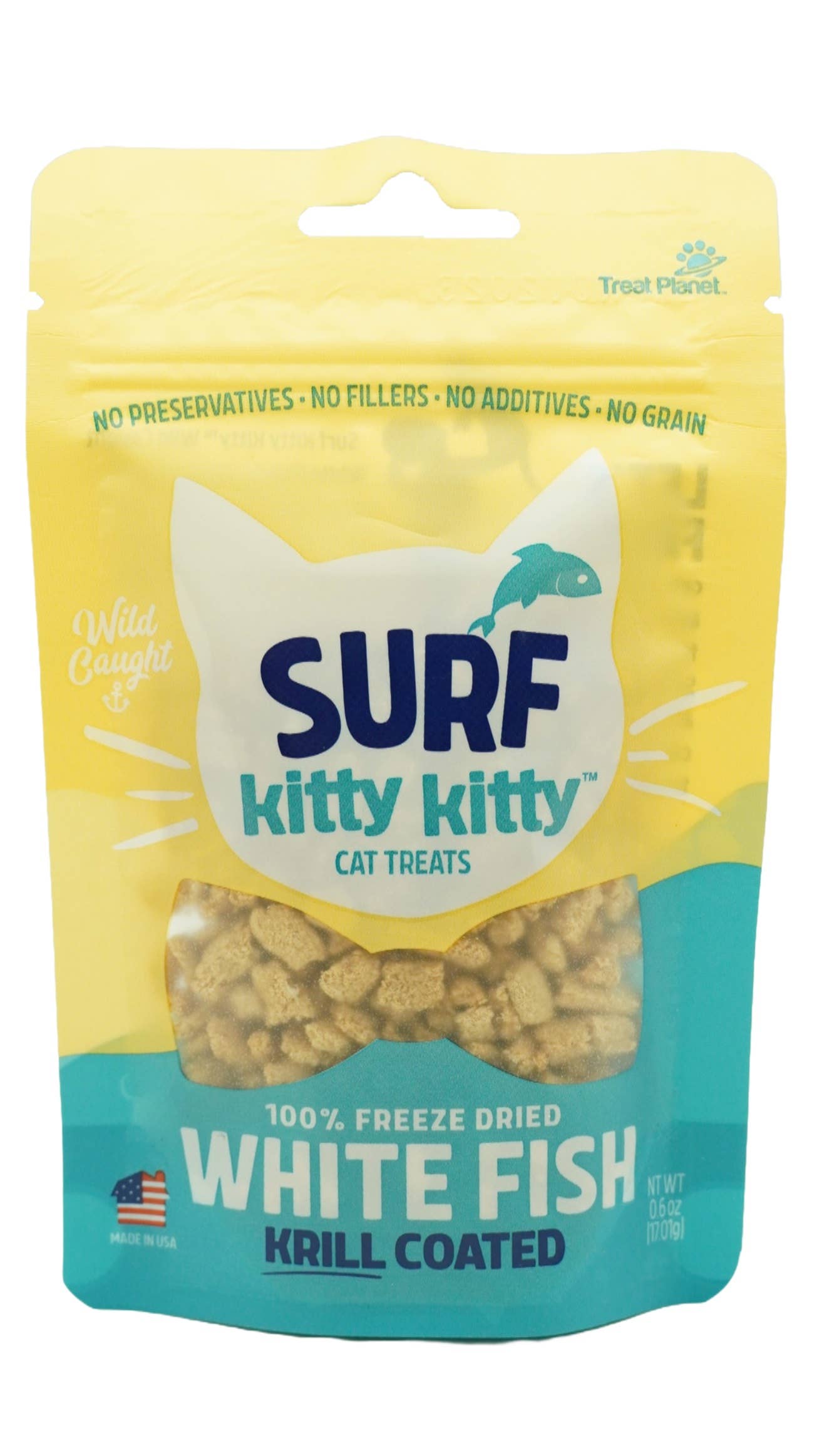 Kitty Kitty Surf Freeze Dried White Fish Treat with Krill