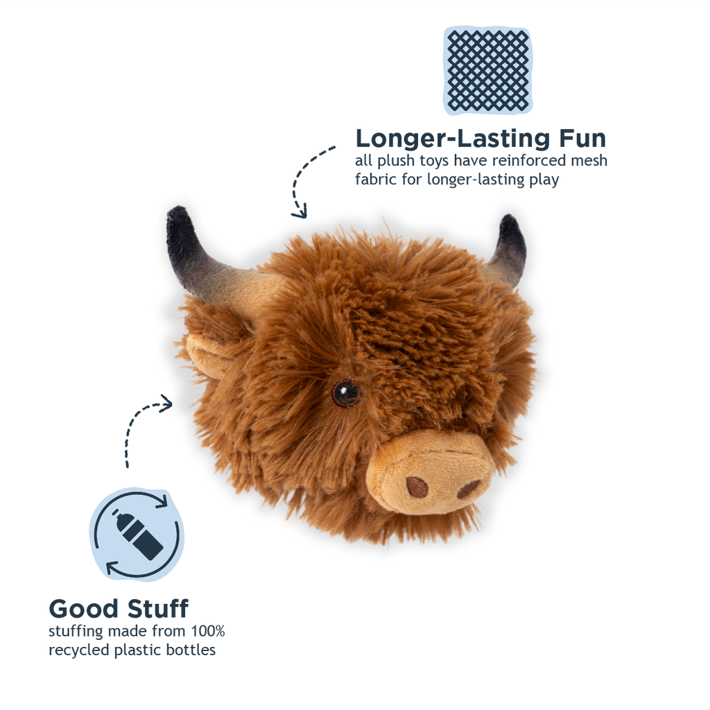Highland Cow 2-in-1 Fetch Ball Dog Toy