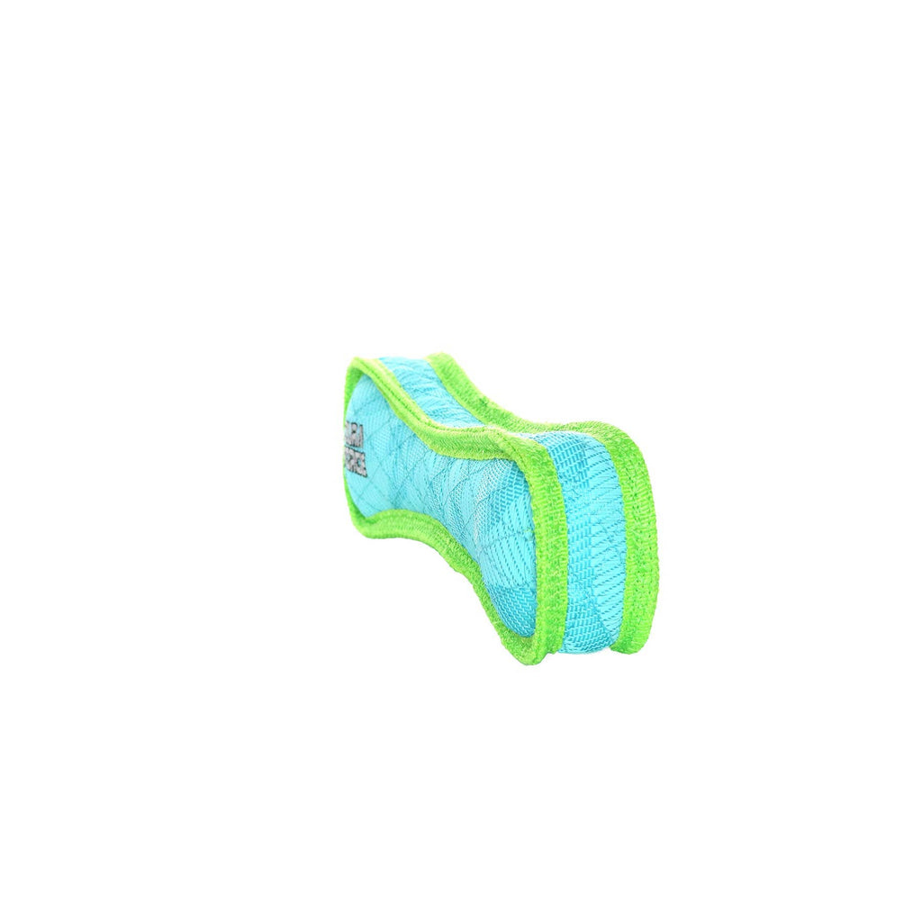 DuraForce Bone Tiger - Blue/Green, Durable, Squeaky Dog Toy