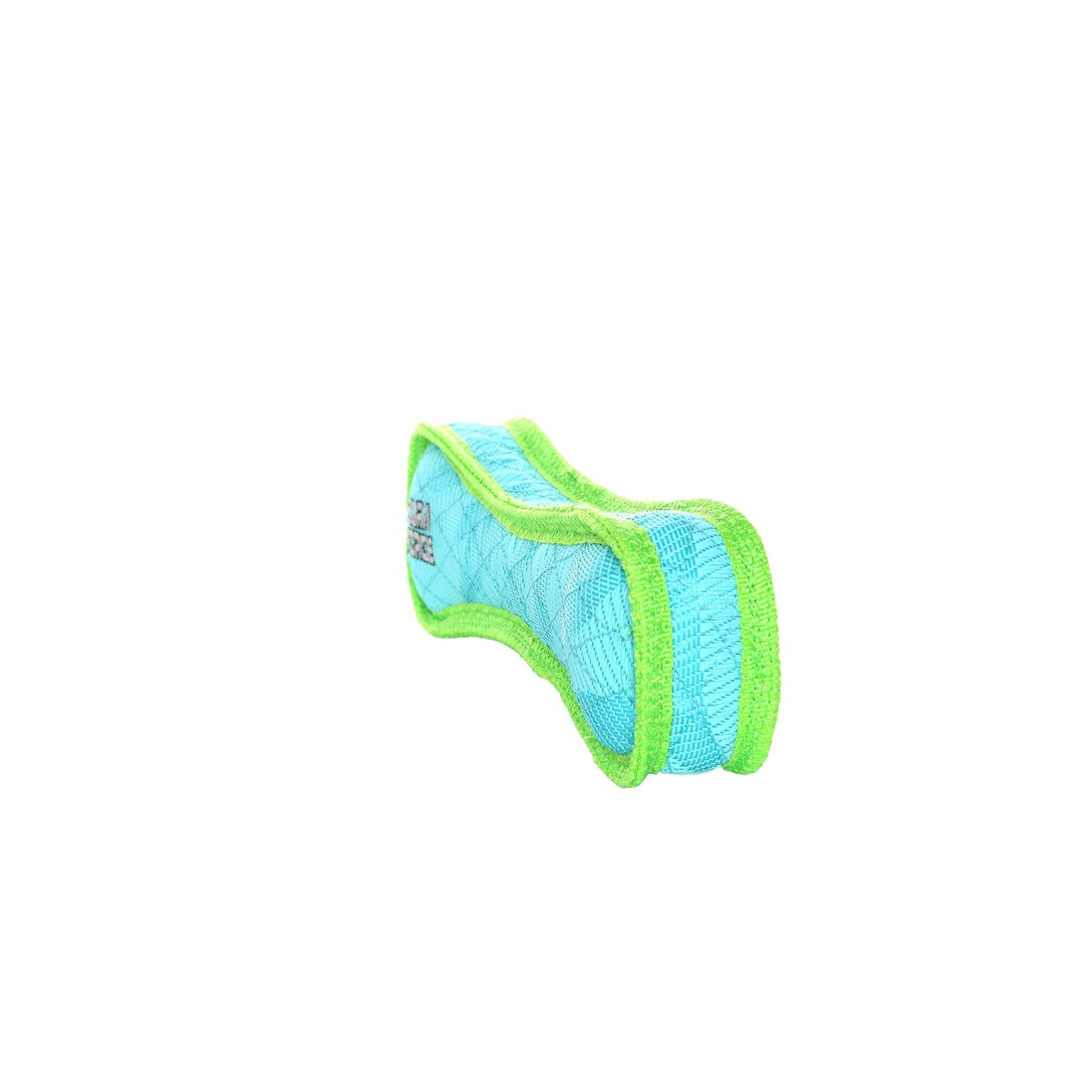 DuraForce Bone Tiger - Blue/Green, Durable, Squeaky Dog Toy