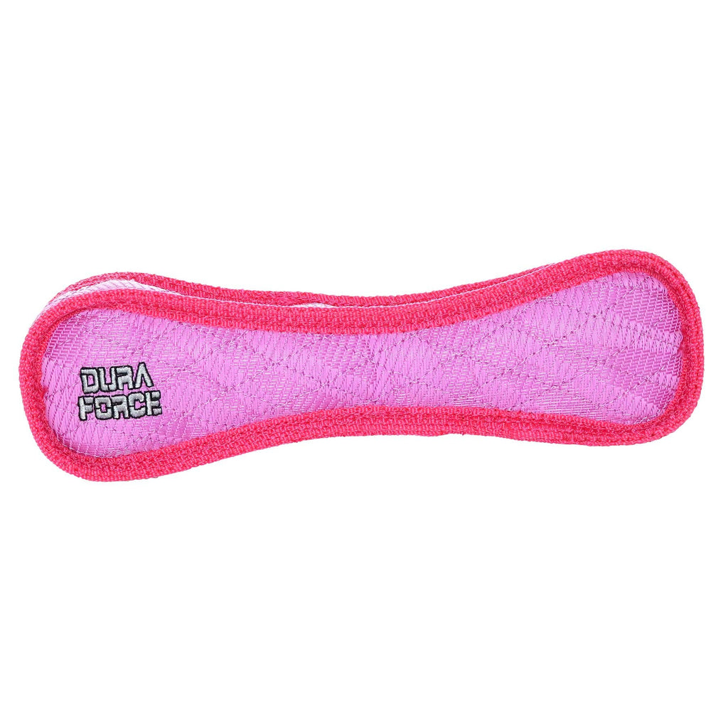 DuraForce Bone Tiger - Pink, Durable, Squeaky Dog Toy