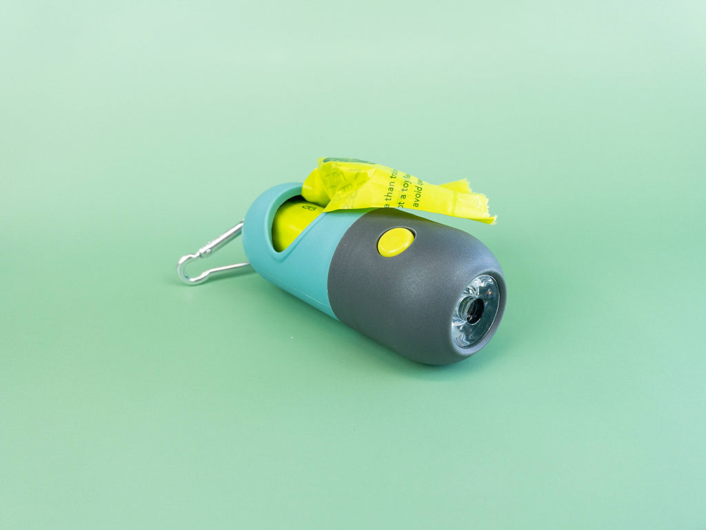 Poop Bag Dispenser with LED Flashlight