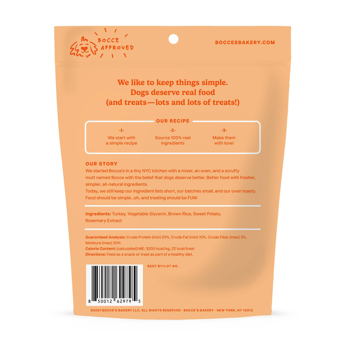 Bocce's Bakery Turkey Grazers Jerky Sticks Dog Treats 4oz