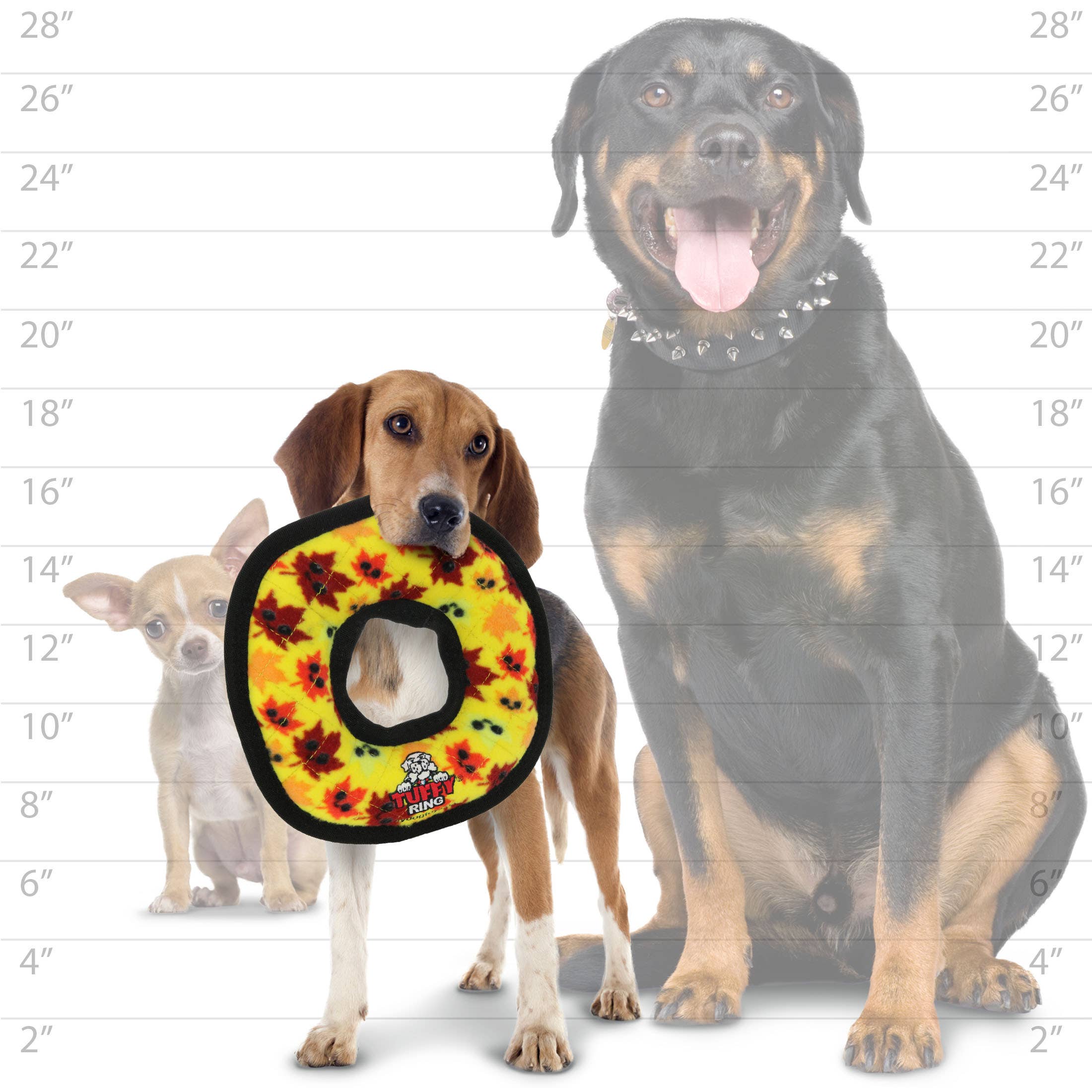 Tuffy Holiday Medium Ring Leaves, Durable Squeaky Dog Toy