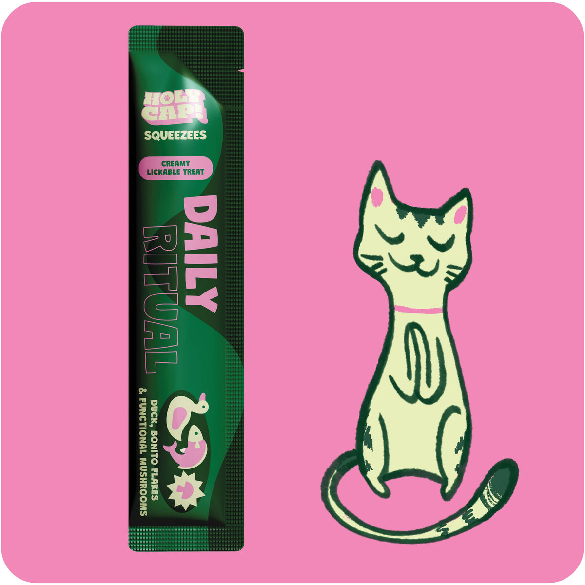 HOLY CAP Squeezees (CAT) Daily Ritual Lickable Treats, 5pc