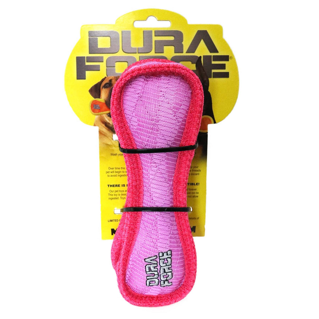 DuraForce Jr Bone Tiger - Pink, Durable, Squeaky Dog Toy