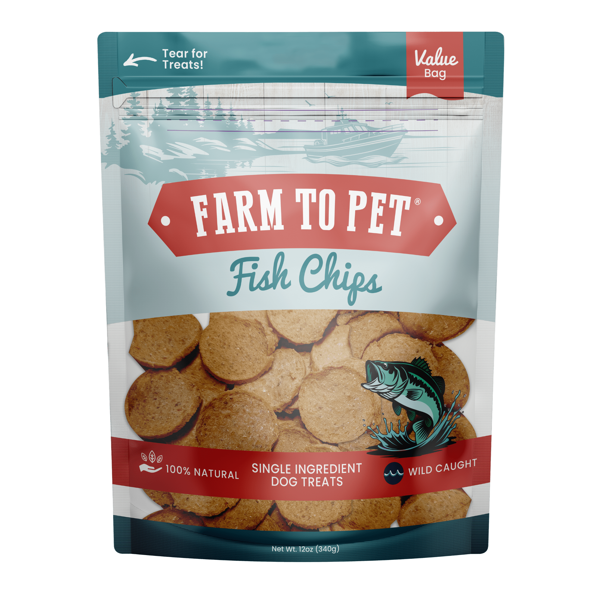 Fish Chips Dog Treats: 12oz