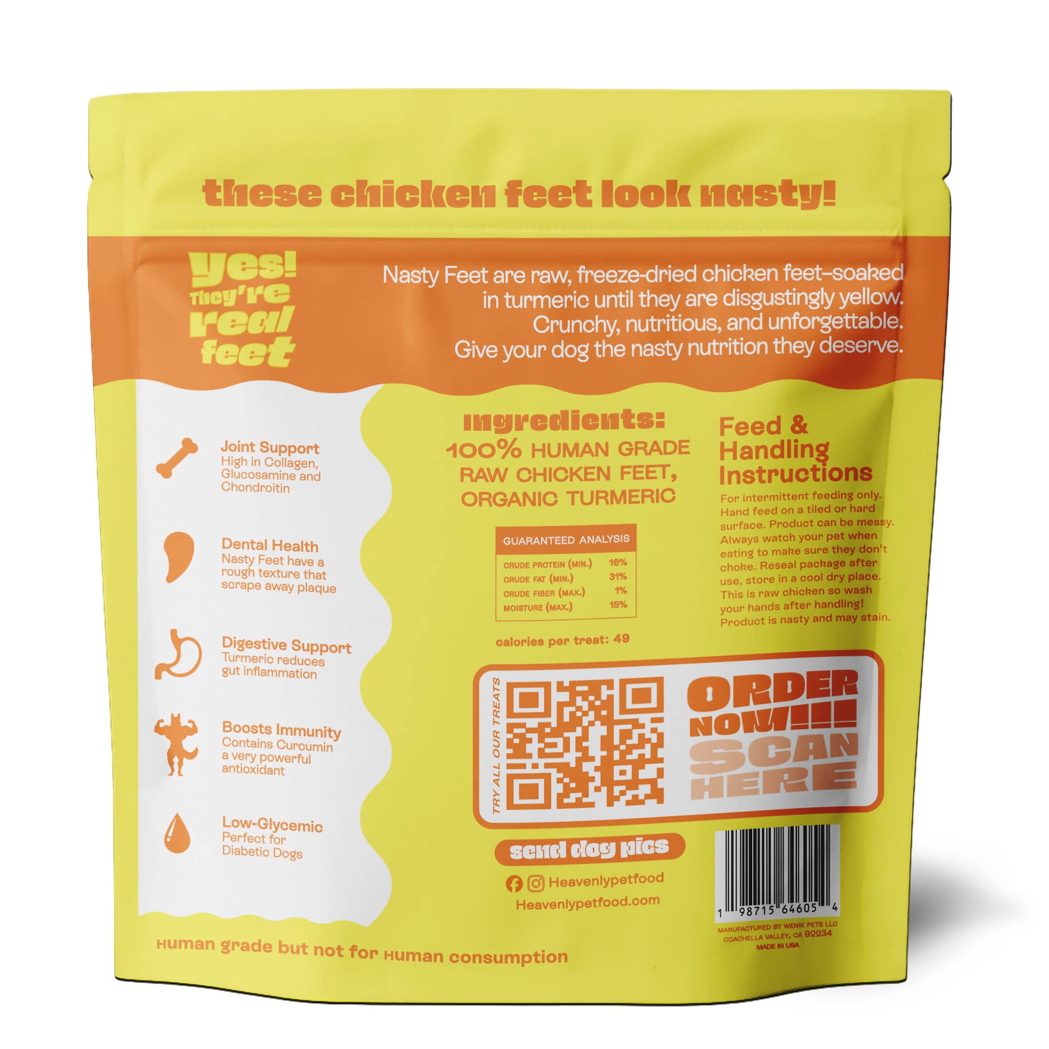Heavenly Nasty Feet - Raw Chicken Feet - 20 Treats