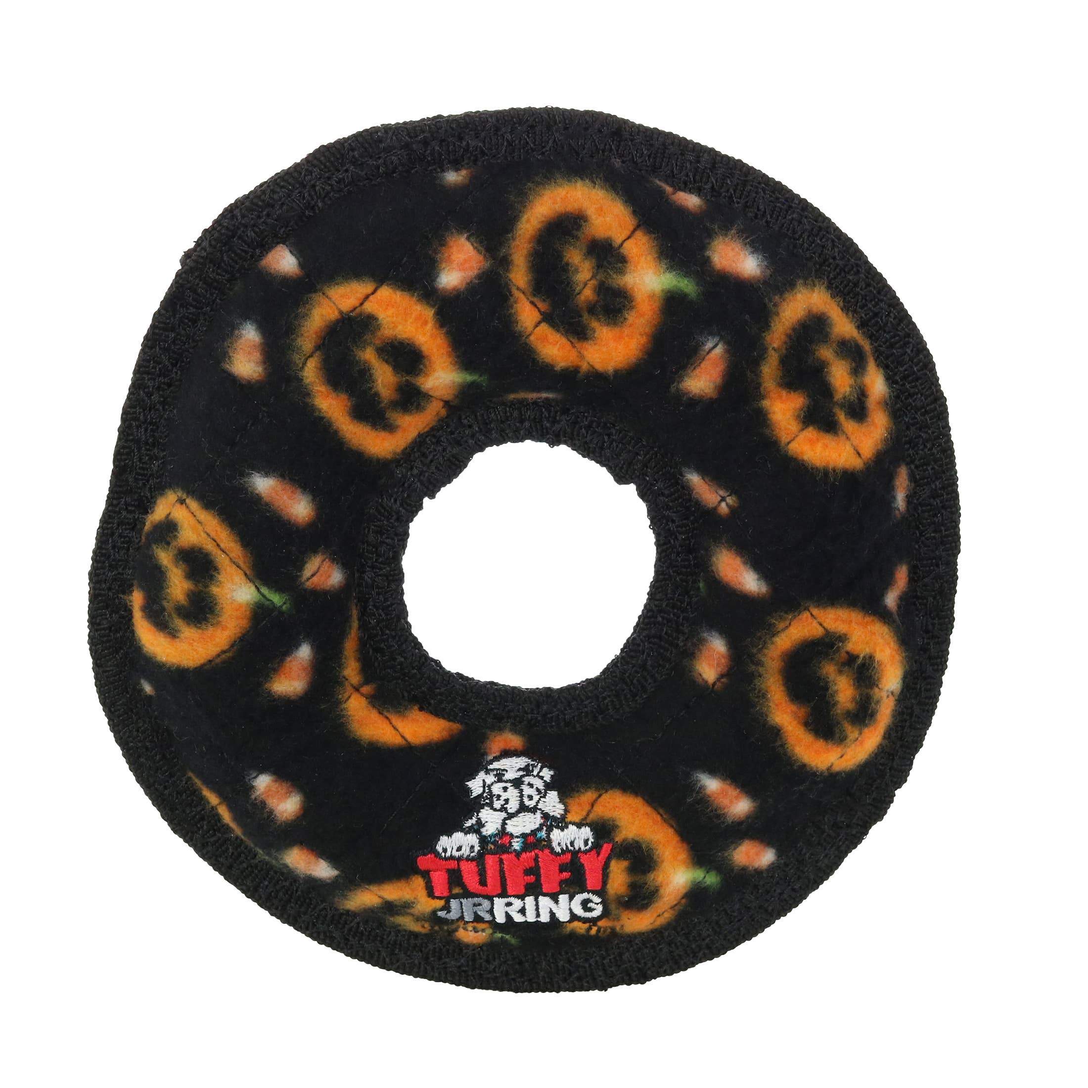 Tuffy Holiday Jr Ring Pumpkin, Durable Squeaky Dog Toy