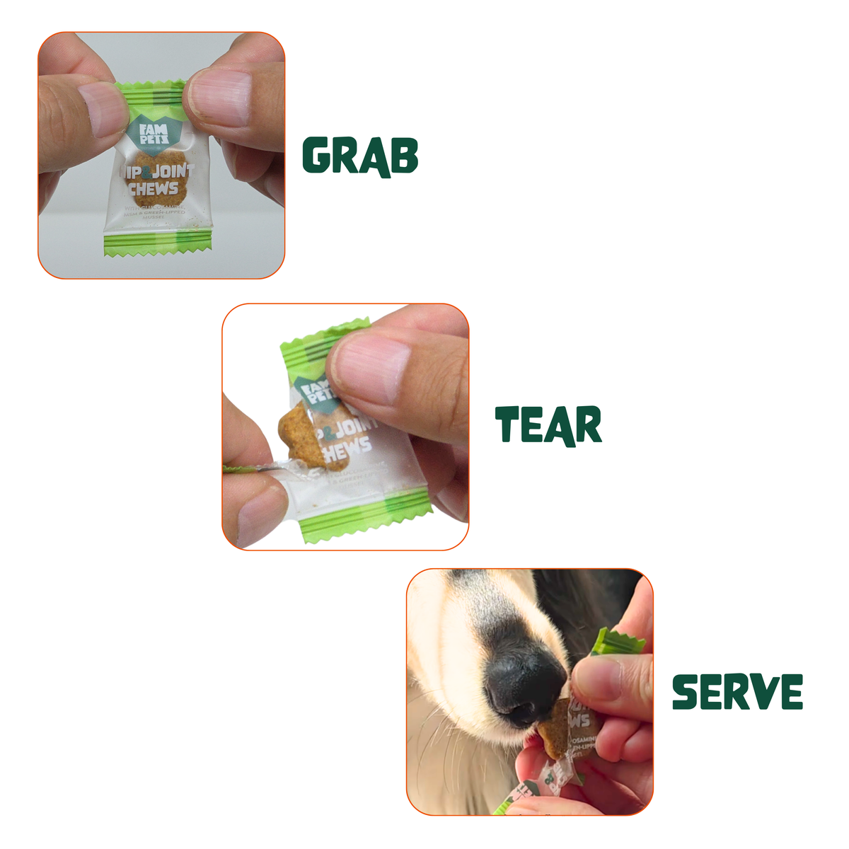 Hip & Joint Soft Chews for Dogs - Glucosamine, MSM, Chondroitin: 30 Chews