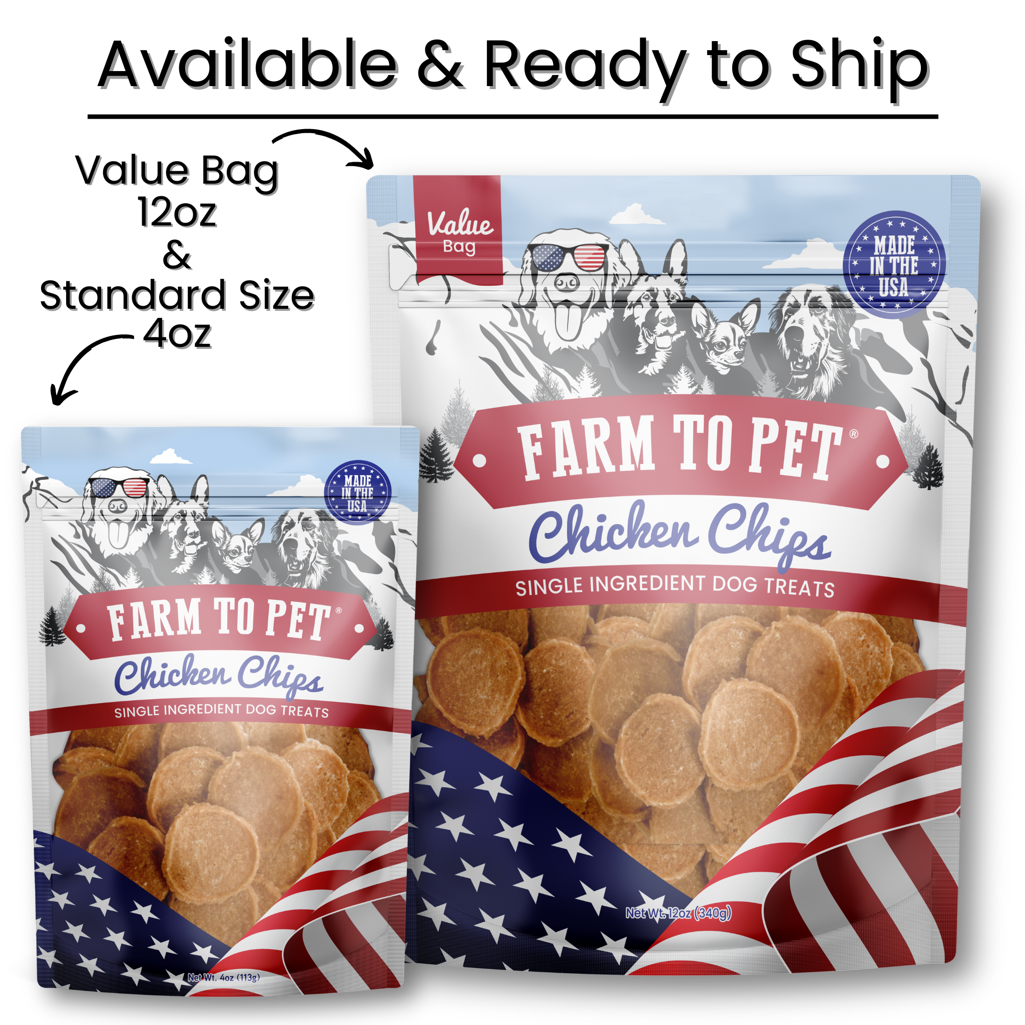 Americana Chicken Chips Dog Treats: 4oz