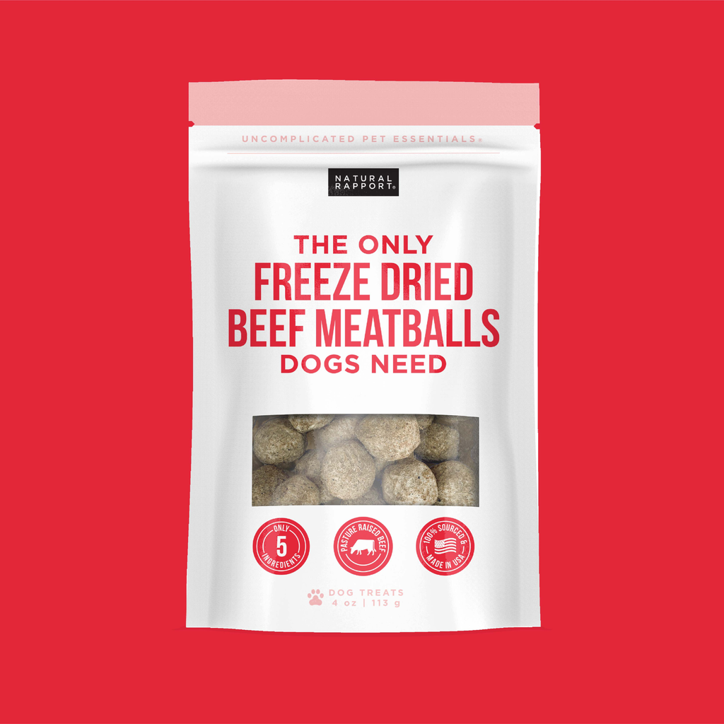 The Only Freeze Dried Beef Meatballs Dogs Need: 4 oz