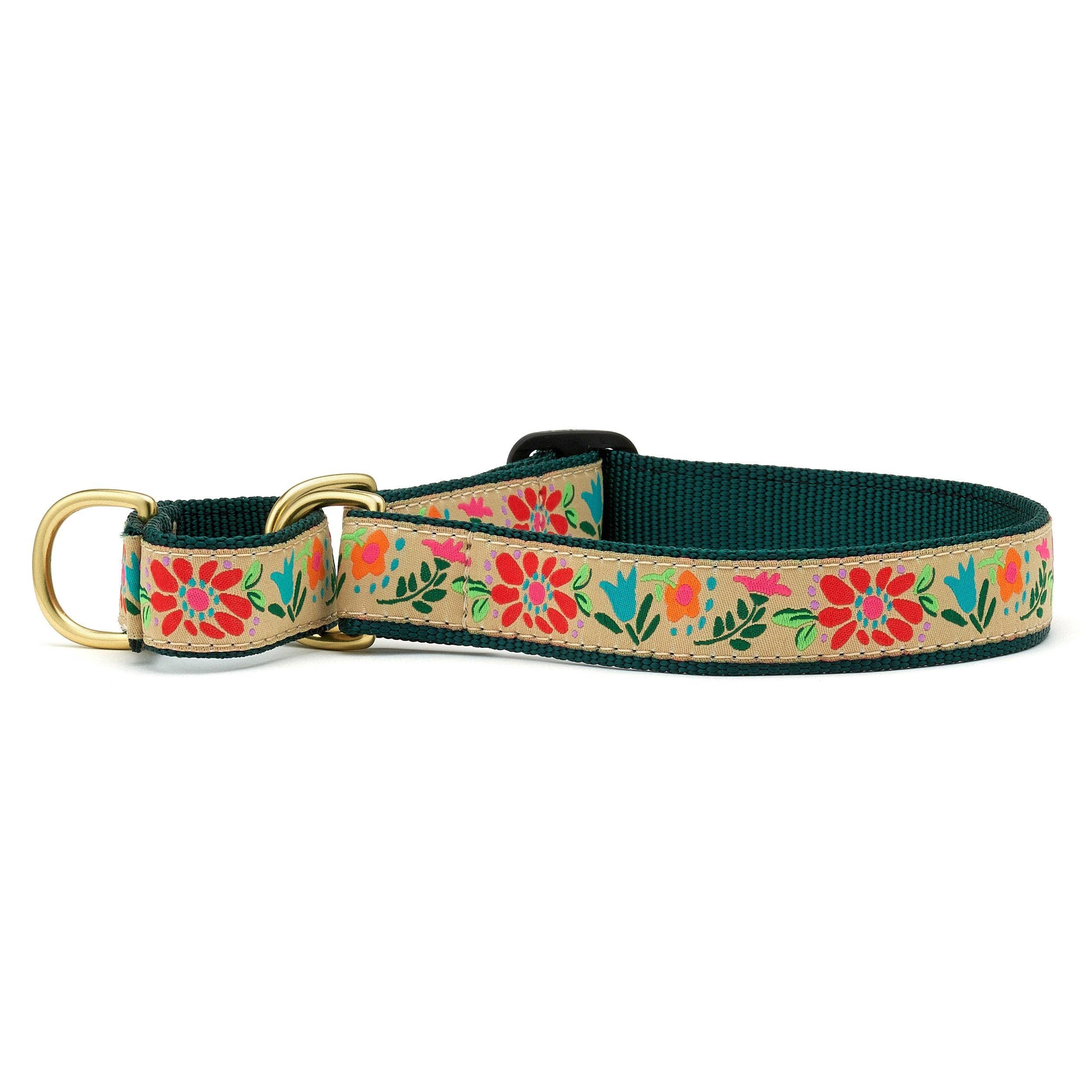 Tapestry Floral Martingale Dog Collar: Small / Narrow