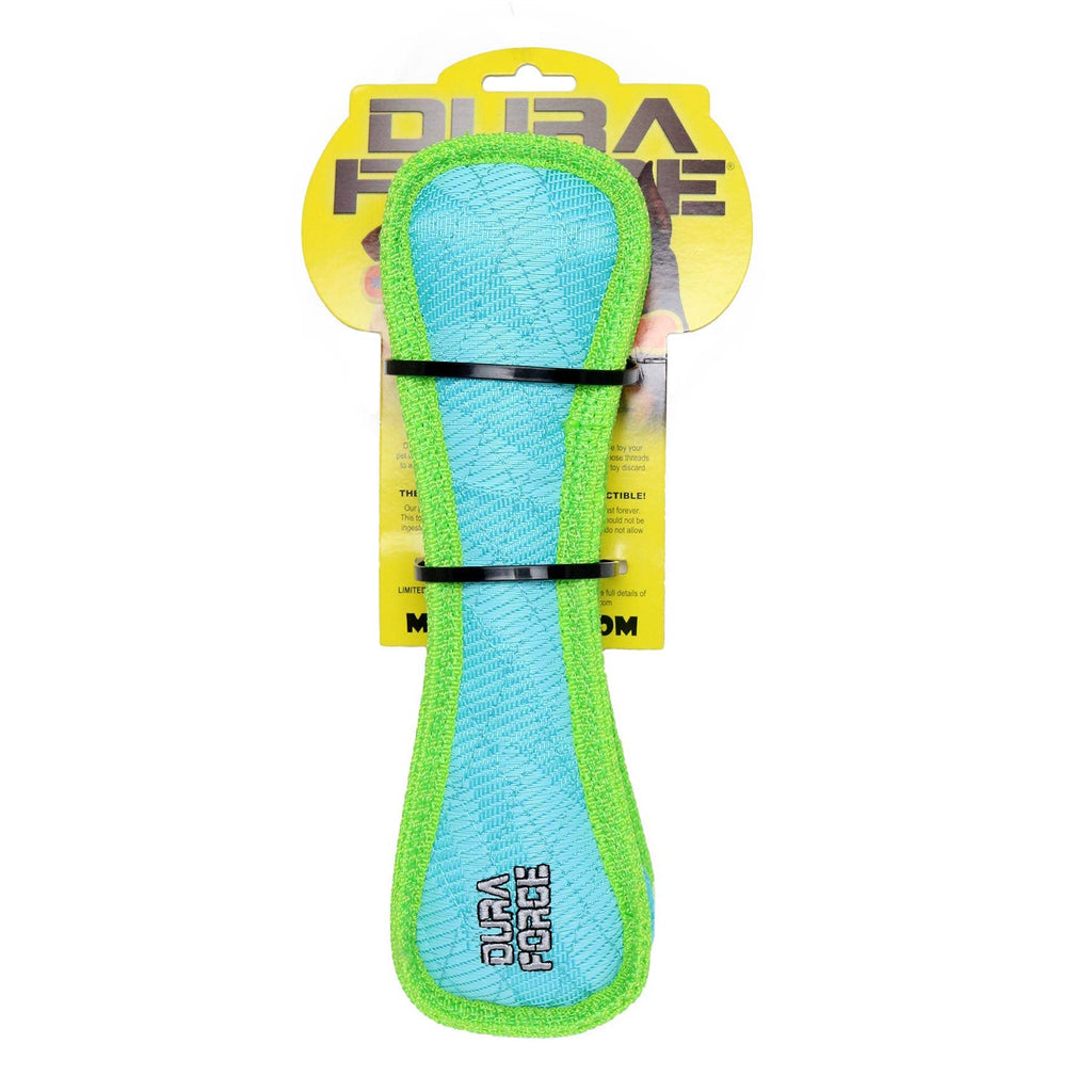 DuraForce Bone Tiger - Blue/Green, Durable, Squeaky Dog Toy