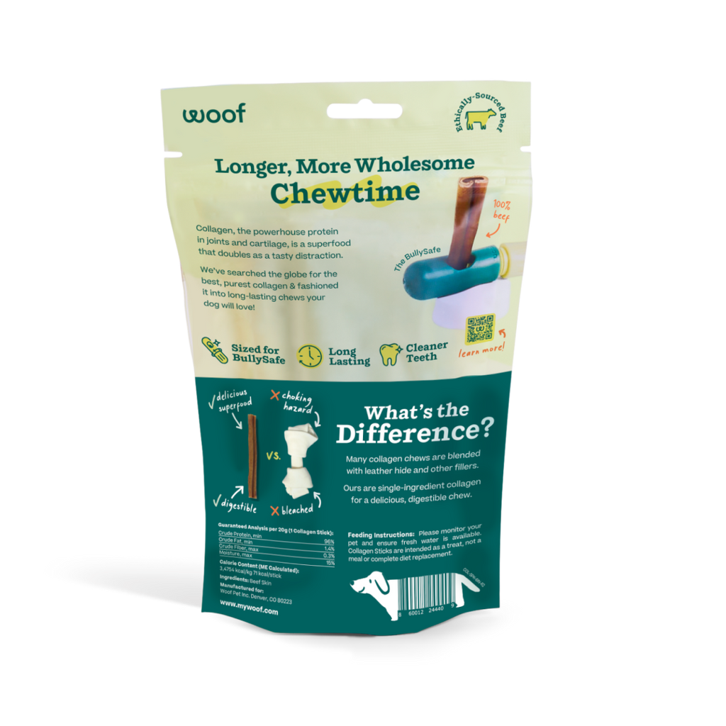BullySafe Chews - Pure Collagen: Beef / 12-inch 10 pack