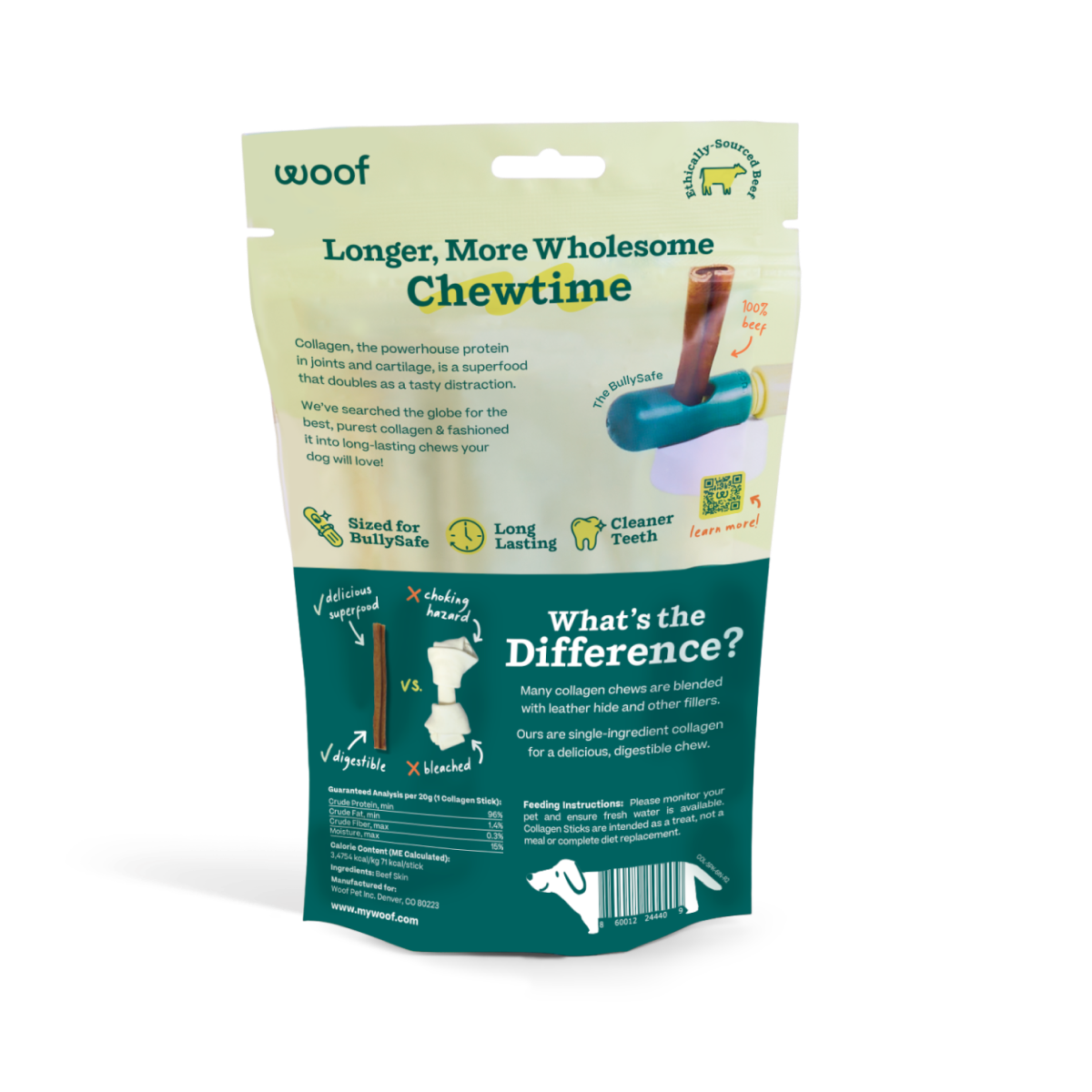 BullySafe Chews - Pure Collagen: Beef / 12-inch 10 pack