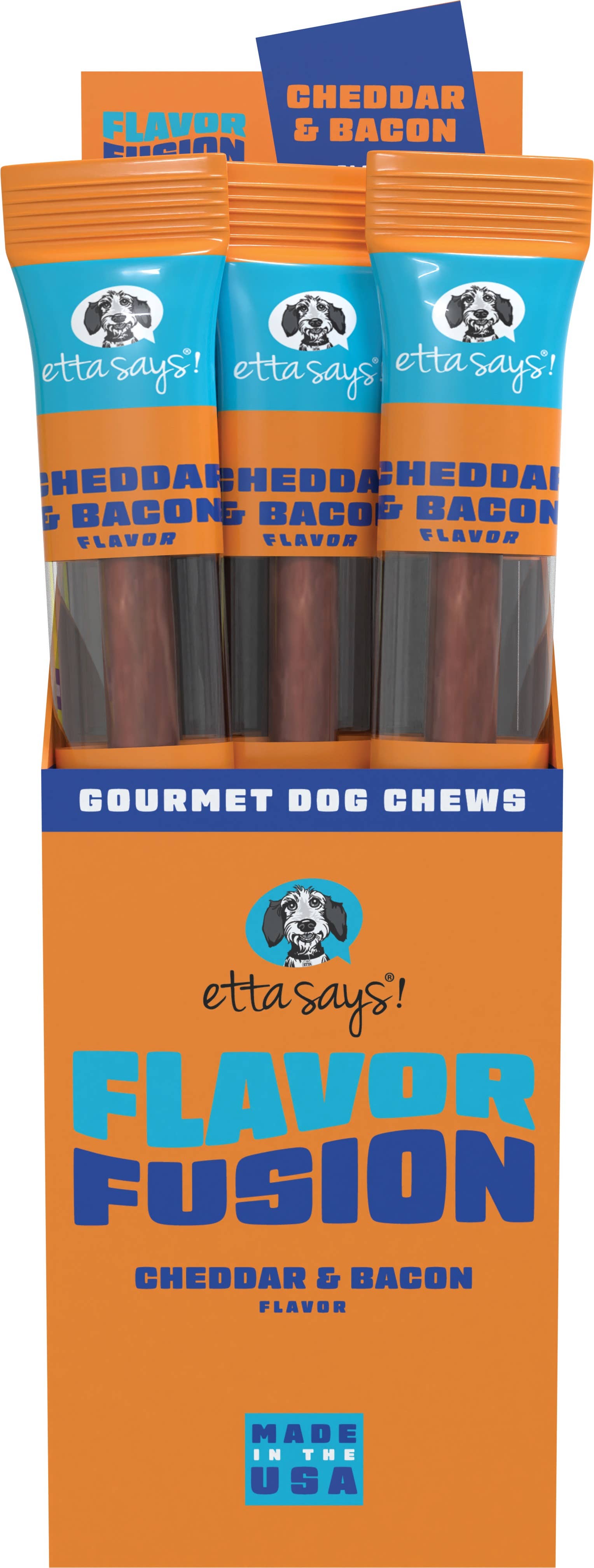 Etta Says! Flavor Fusion Dog Chew Cheese & Bacon 1.5oz
