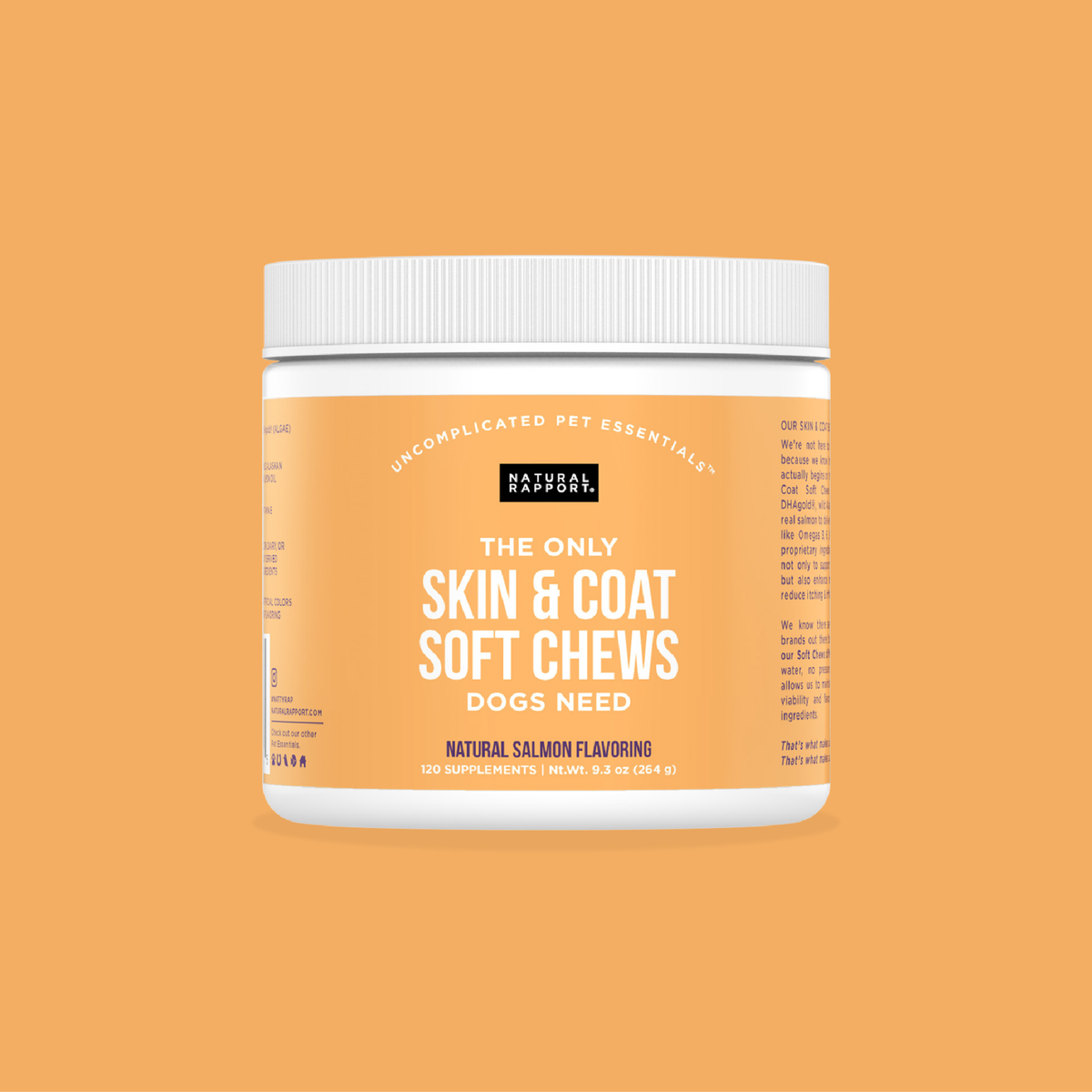 The Only Skin & Coat Soft Chews Dogs Need: 120 count jar