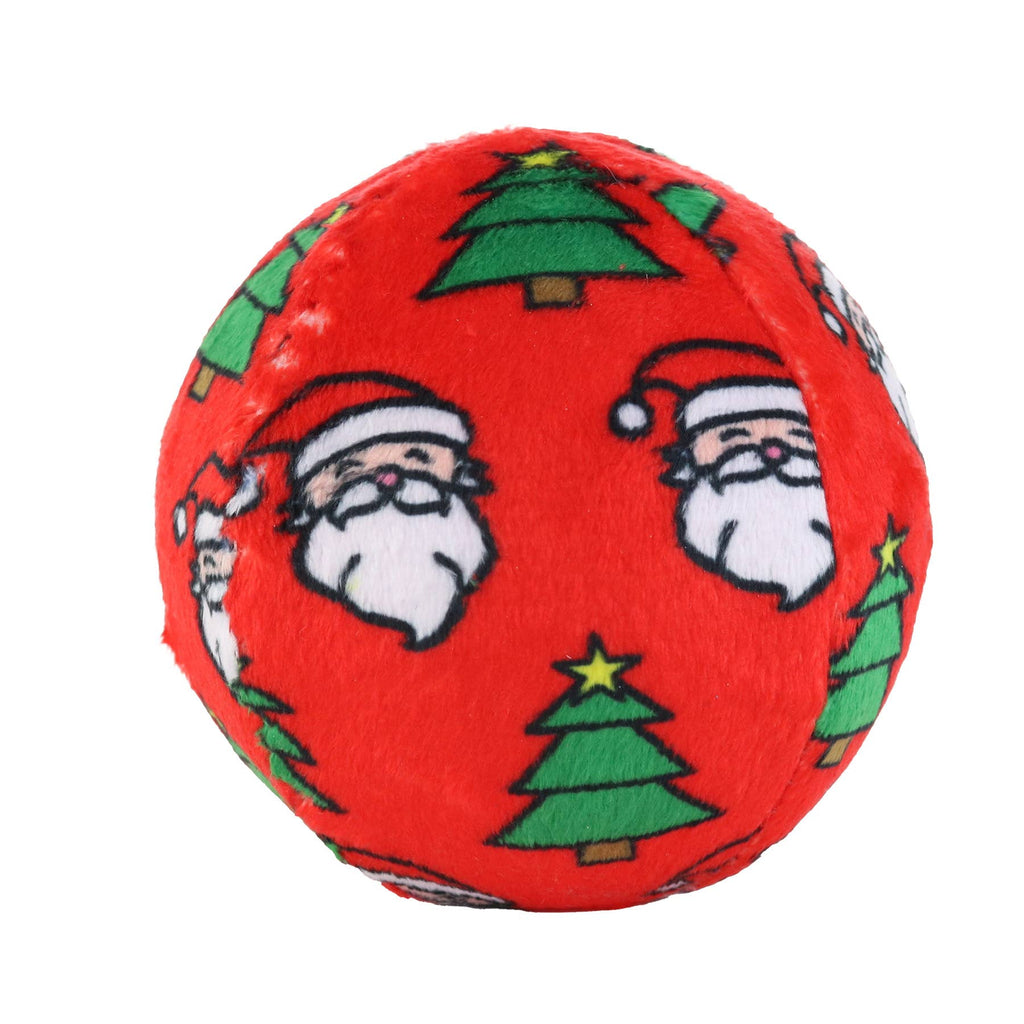 Mighty Ball-Medium Christmas Squeaky Dog Toy, No Stuffing