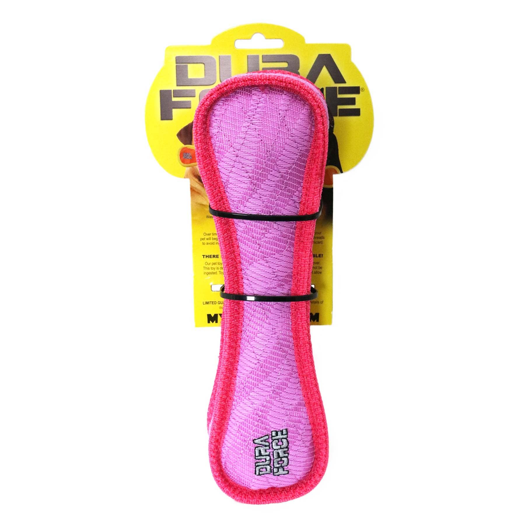 DuraForce Bone Tiger - Pink, Durable, Squeaky Dog Toy