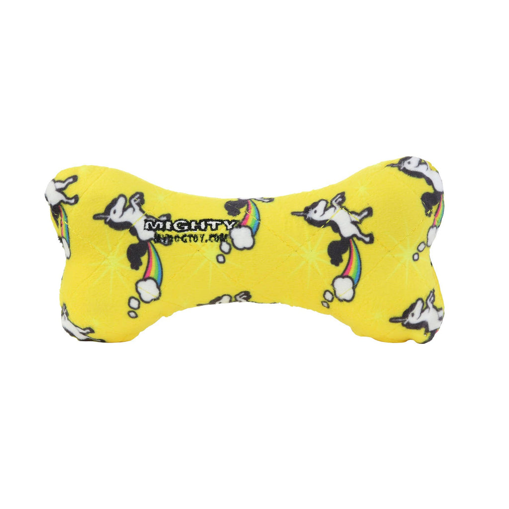 Mighty Bone- Medium Unicorn Squeaky Dog Toy, No Stuffing