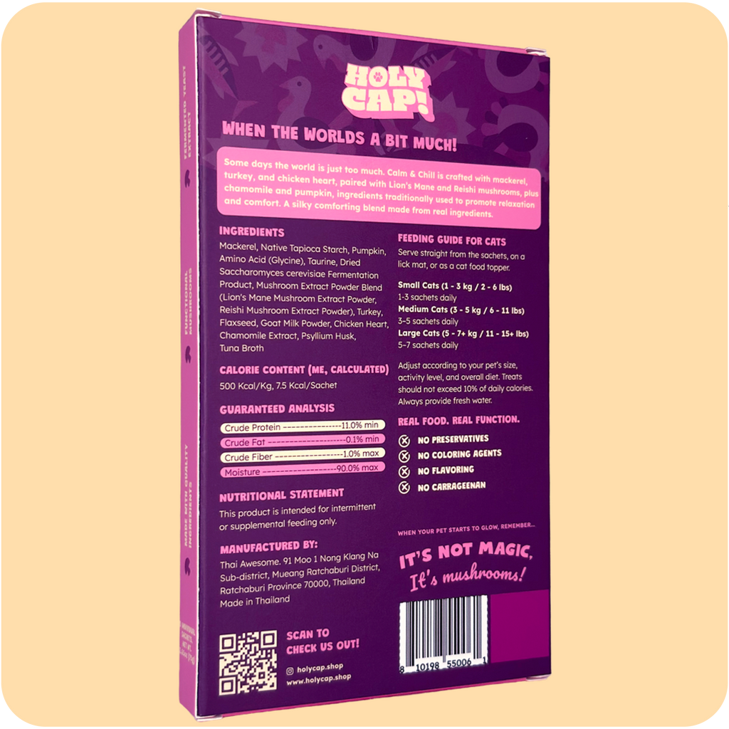 HOLY CAP Squeezees (CAT) Calm & Chill Lickable Treats, 5pc