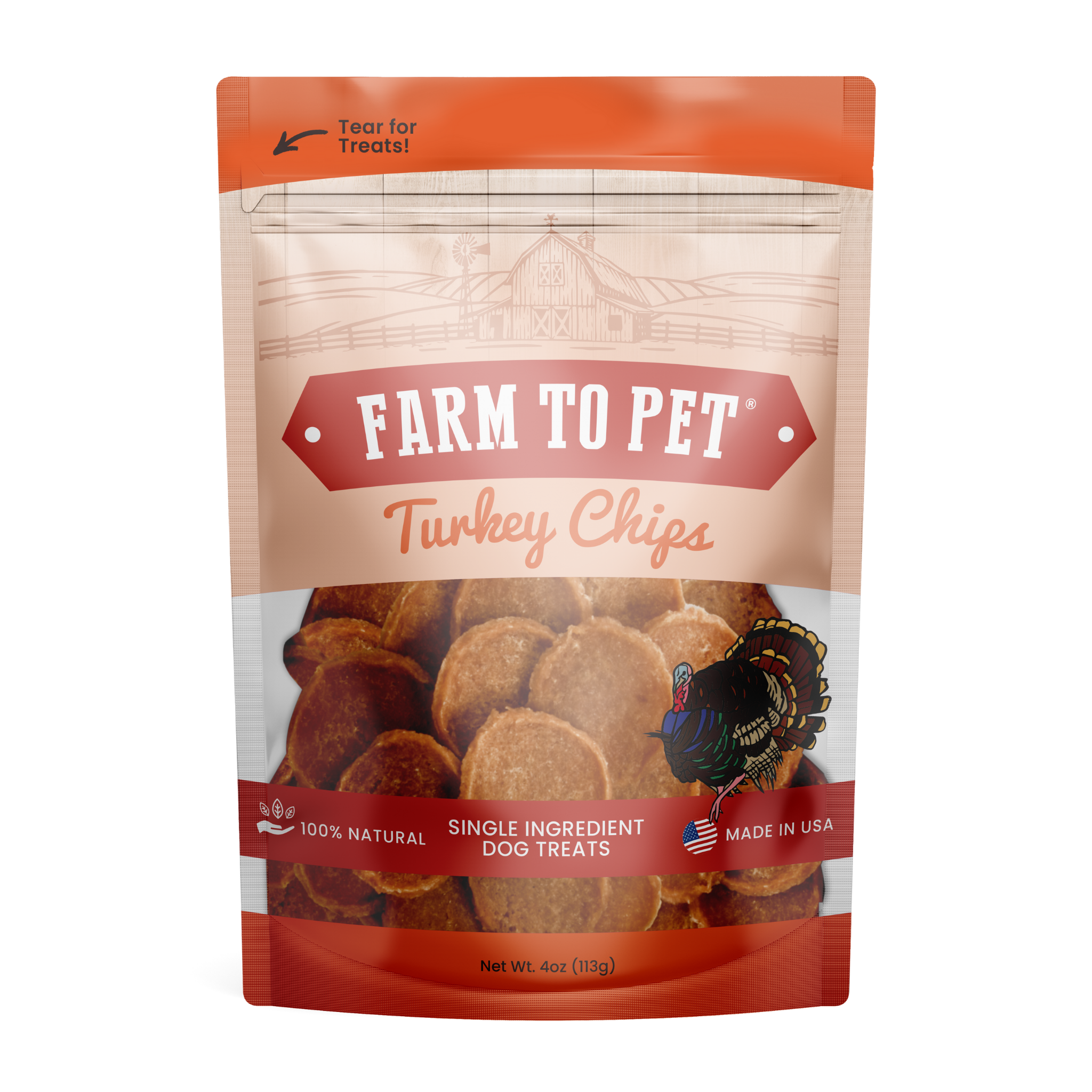 Turkey Chips Dog Treats: 12oz