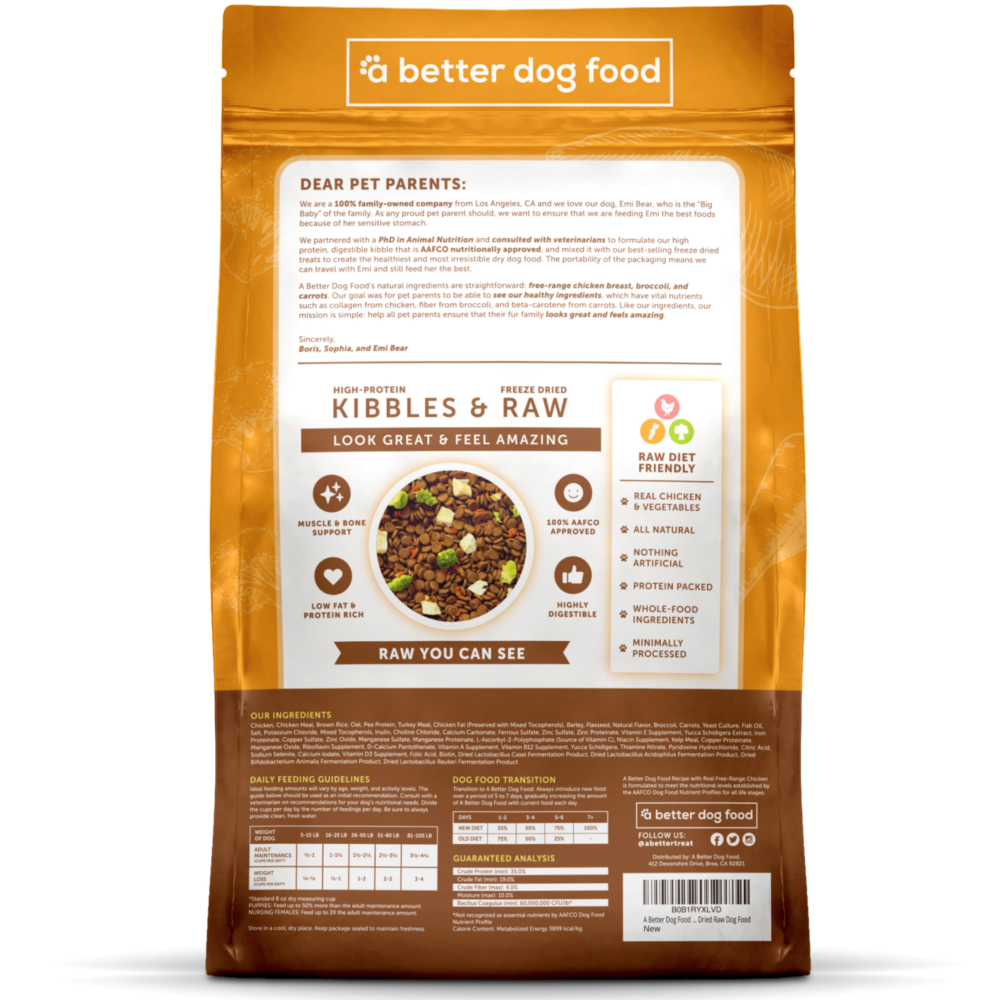 A Better Dog Food Chicken - High Protein - Raw You Can See: 3 lbs
