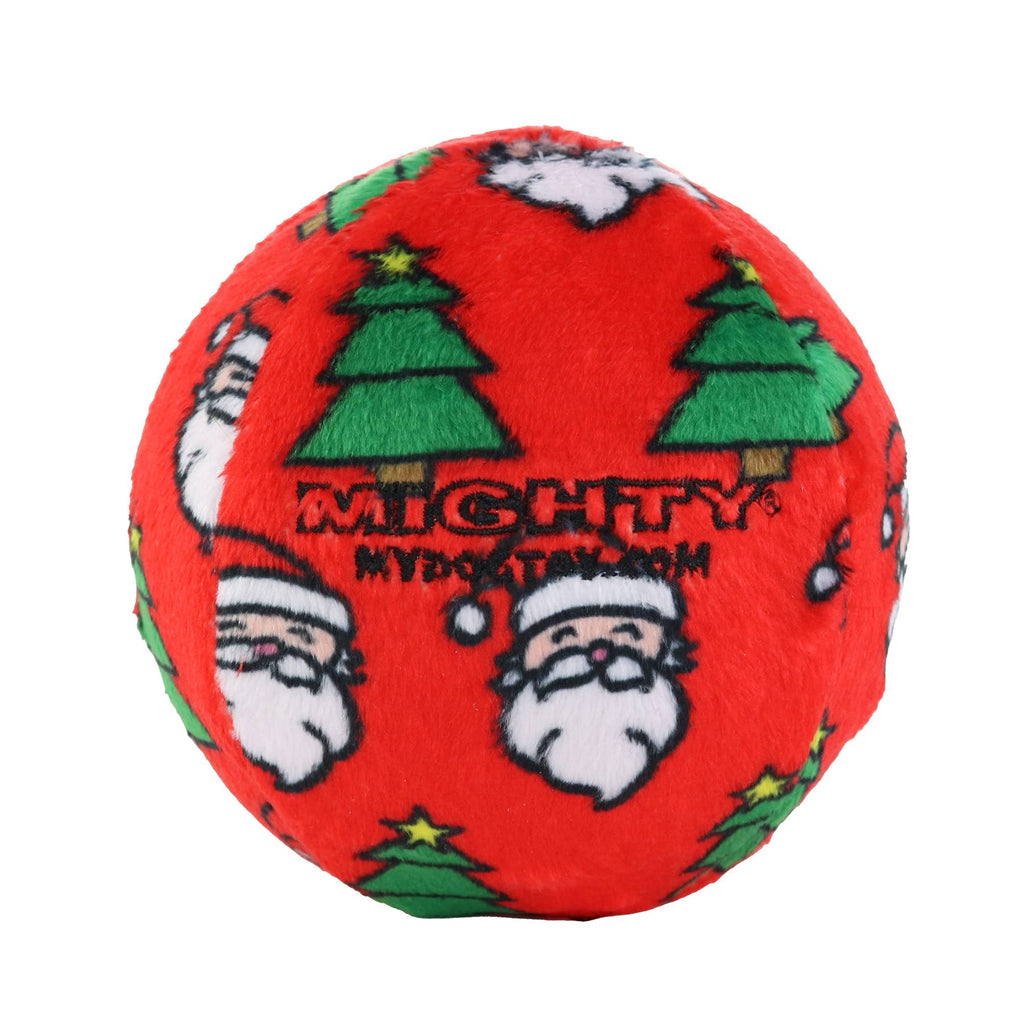 Mighty Ball-Medium Christmas Squeaky Dog Toy, No Stuffing