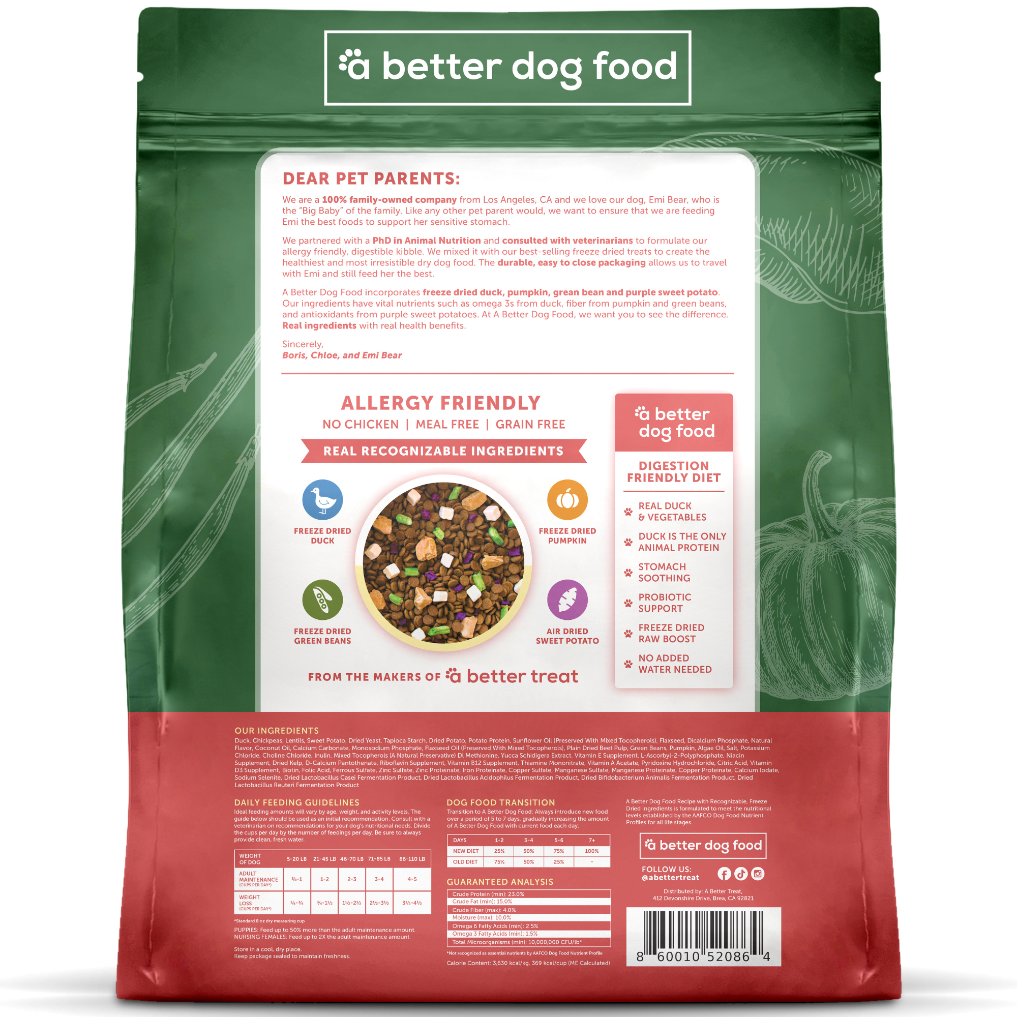 A Better Dog Food - Allergy Friendly Duck | No Chicken, Only Dog, No Meal: 3 lbs