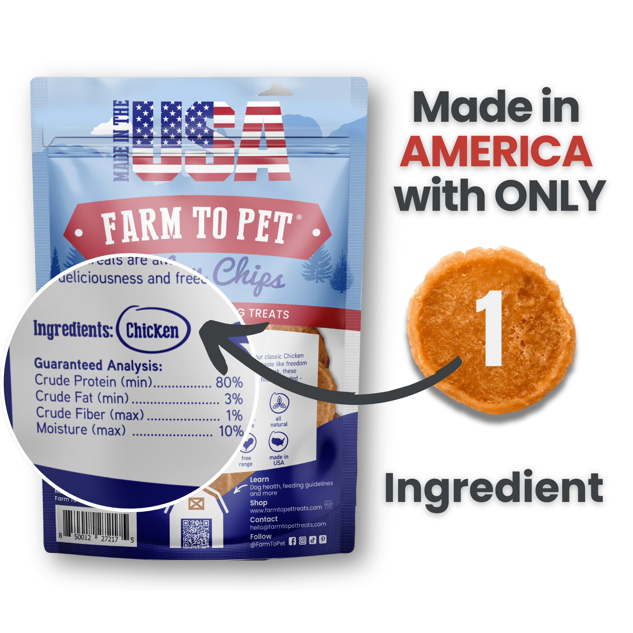 Americana Chicken Chips Dog Treats: 4oz