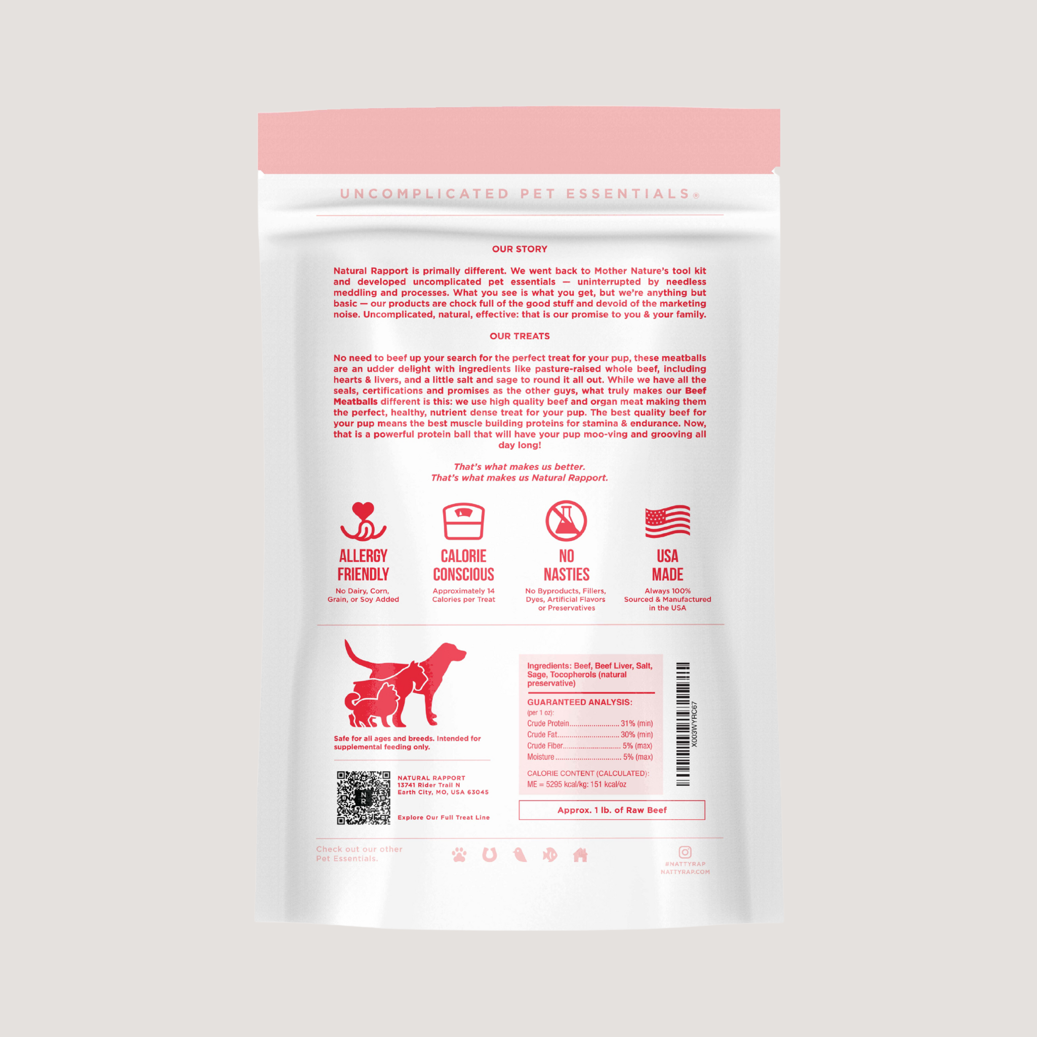 The Only Freeze Dried Beef Meatballs Dogs Need: Sample Bag - Approx. 1 oz