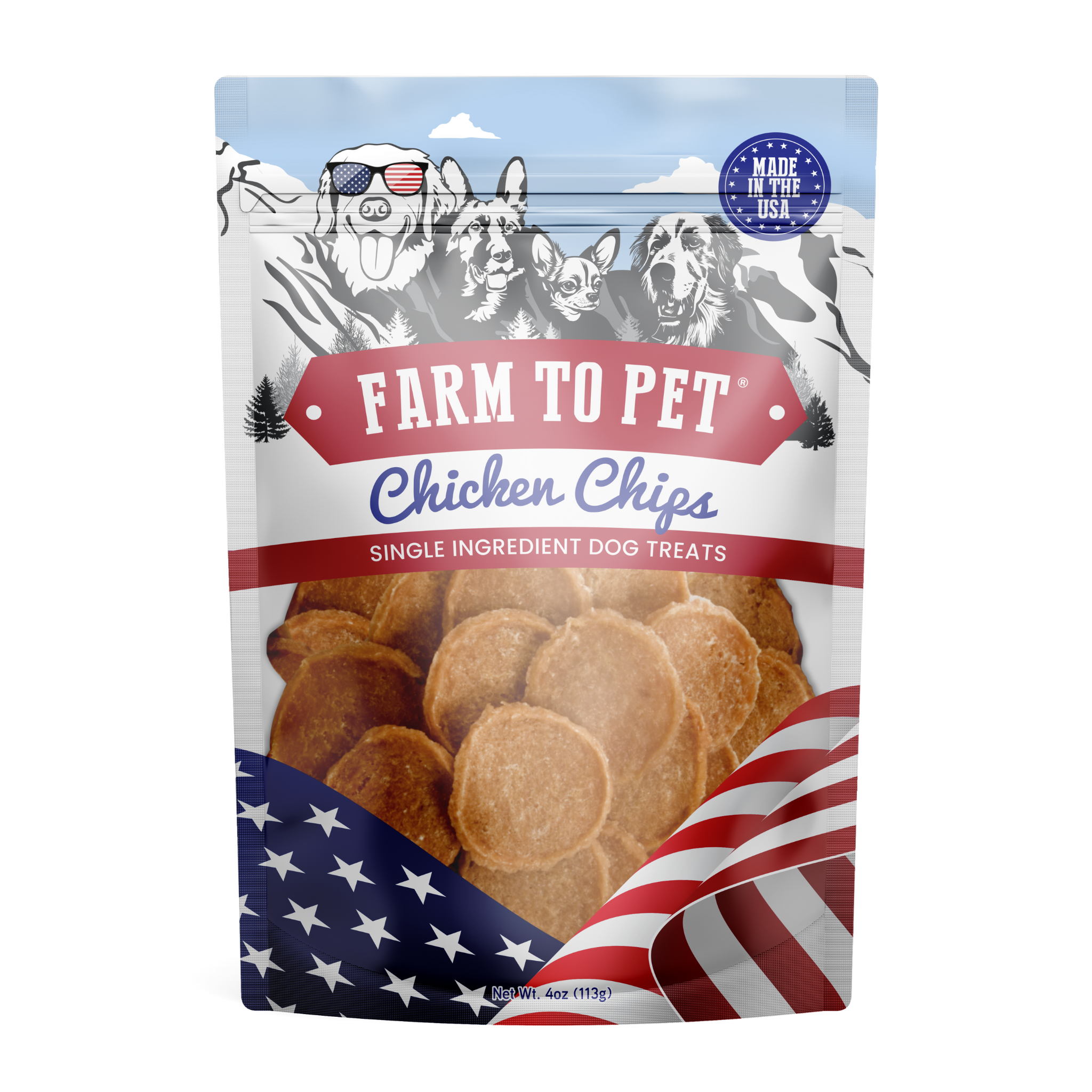 Americana Chicken Chips Dog Treats: 4oz