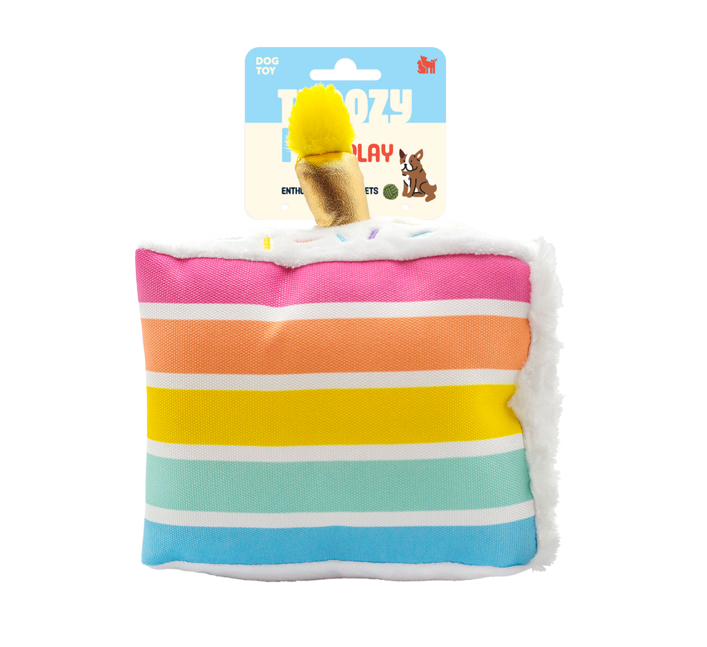 ThoozyPet Birthday 5-Layer Cake Plush Dog Toy 8"