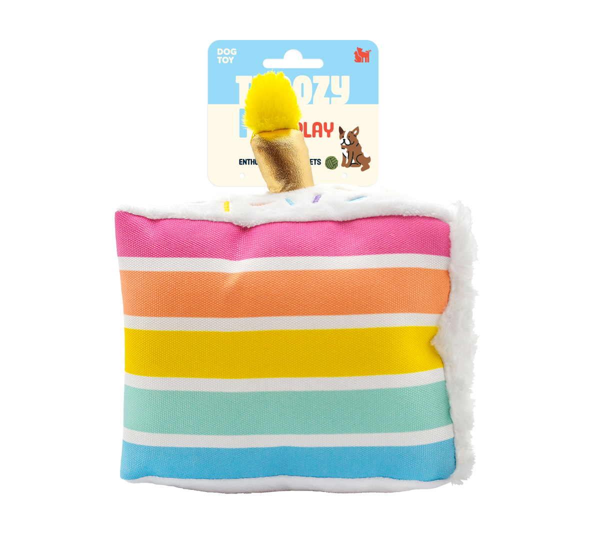ThoozyPet Birthday 5-Layer Cake Plush Dog Toy 8"