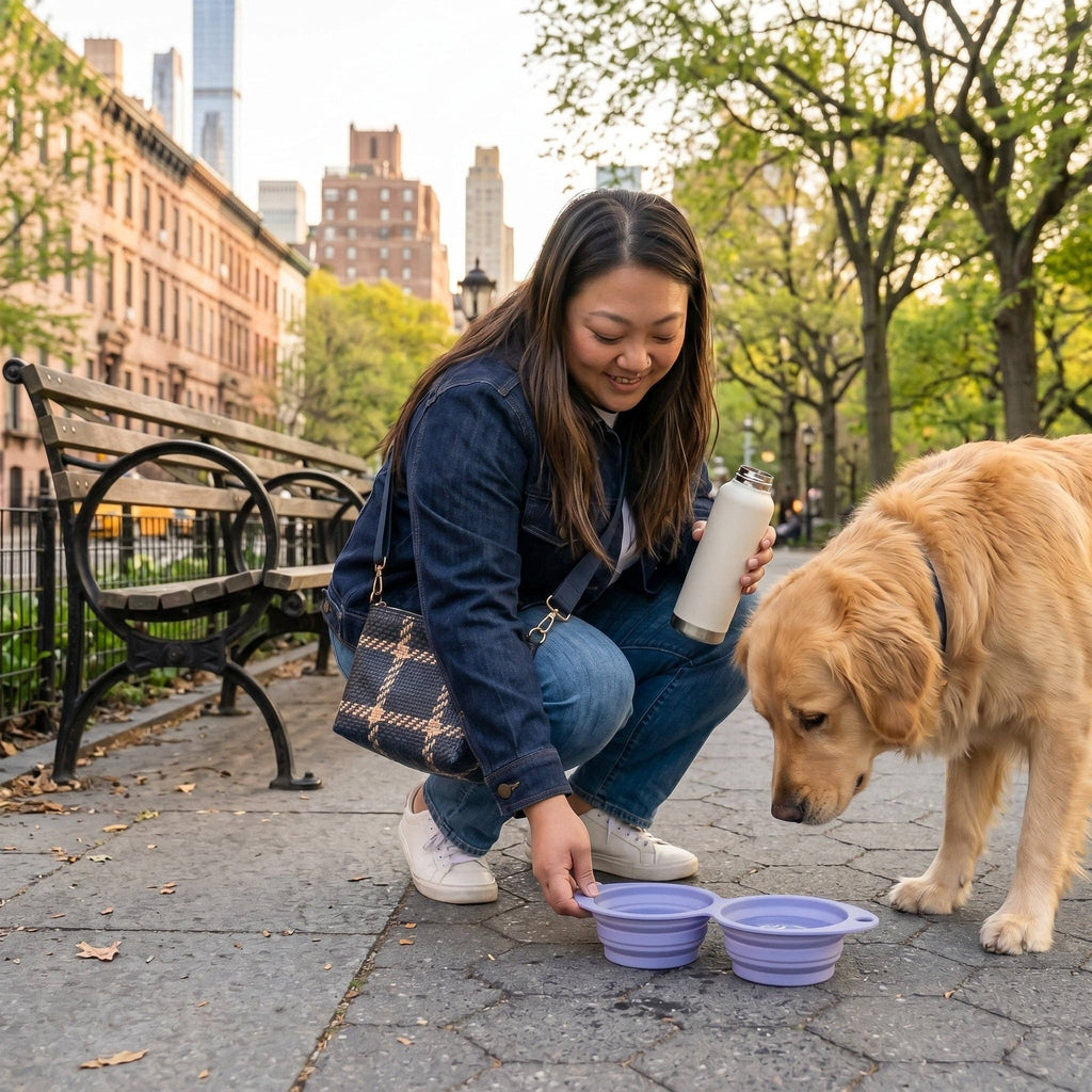 Snack Attack Collapsible Travel Bowl: OLIVE