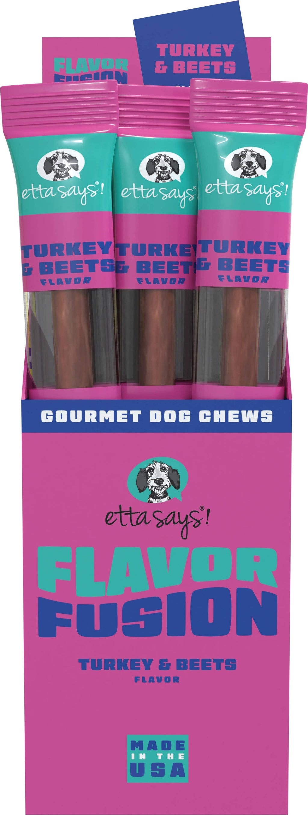 Etta Says! Flavor Fusion Dog Chew Turkey & Beets 1.5oz
